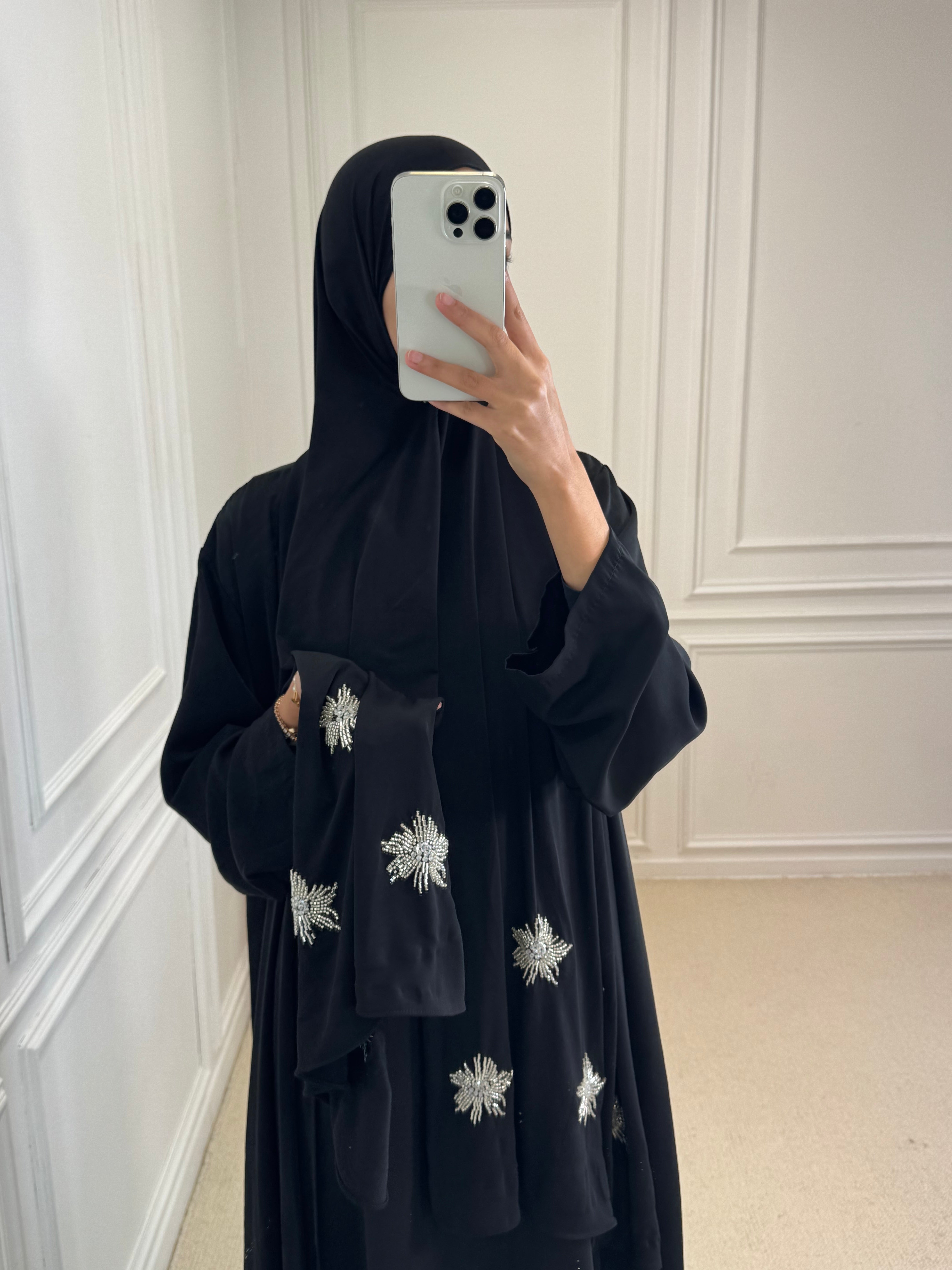 Hijab jersey premium FLORA noir