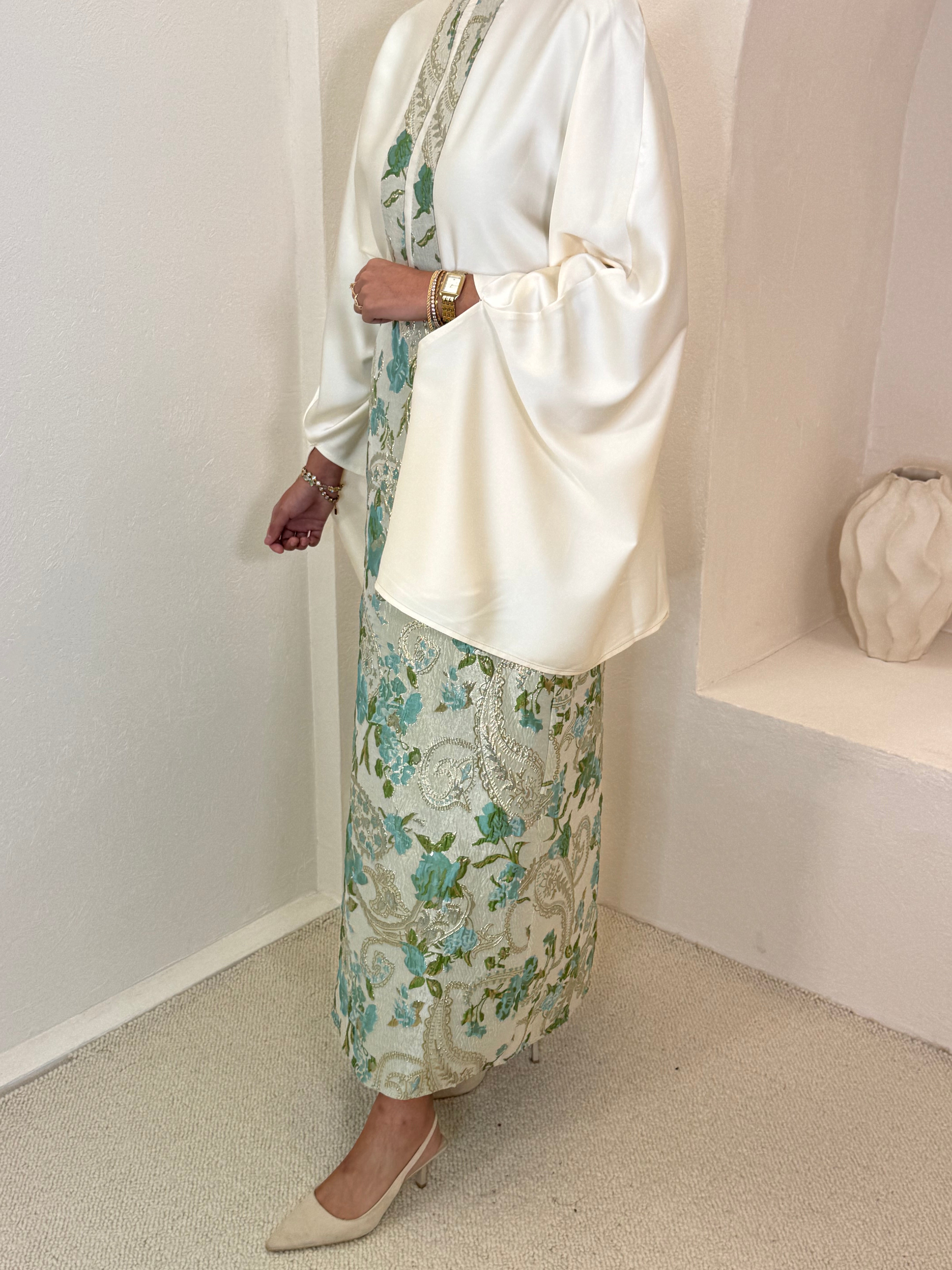 Set NOON brocart vert