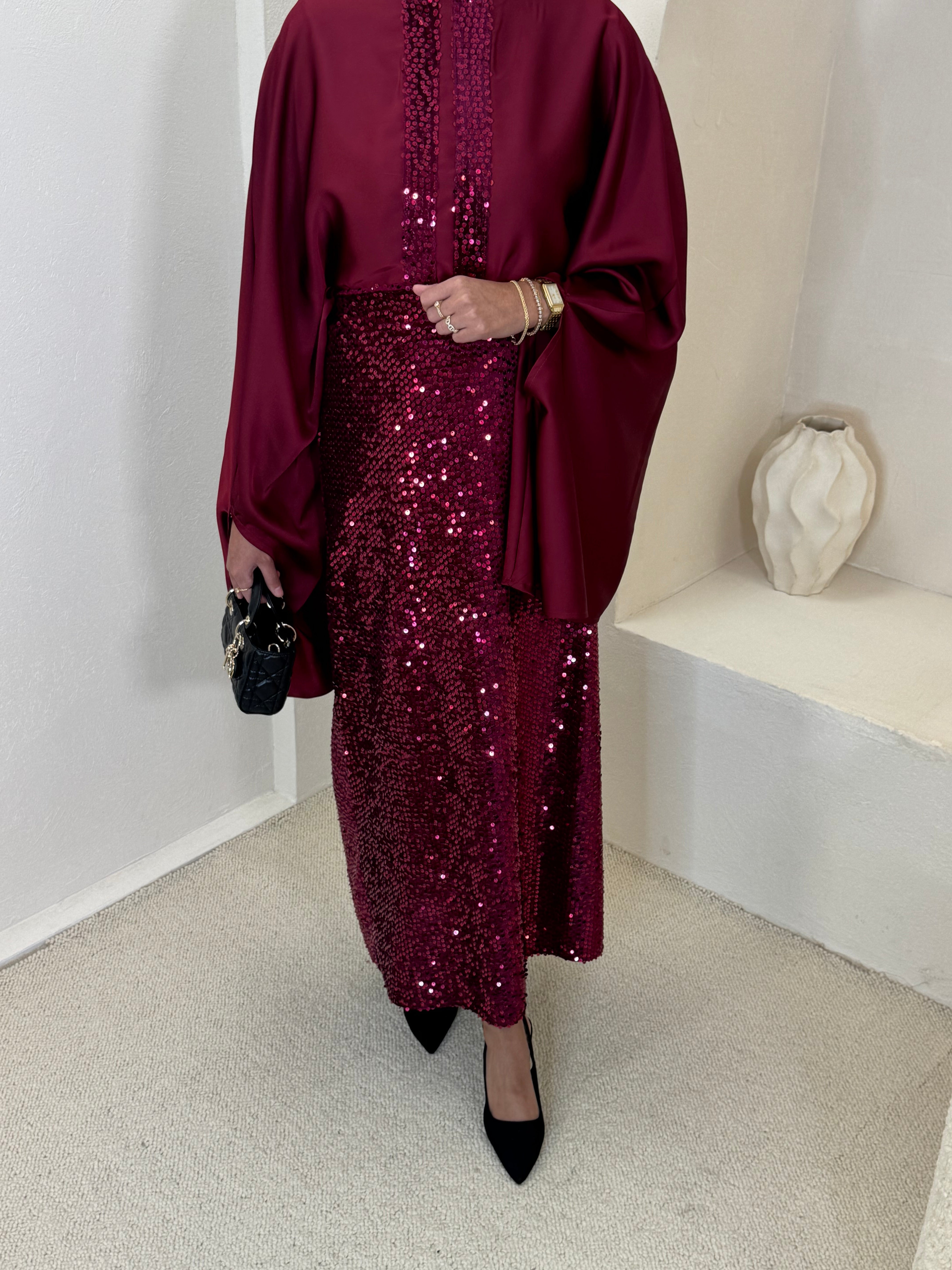 Set NOON sequin burgundy