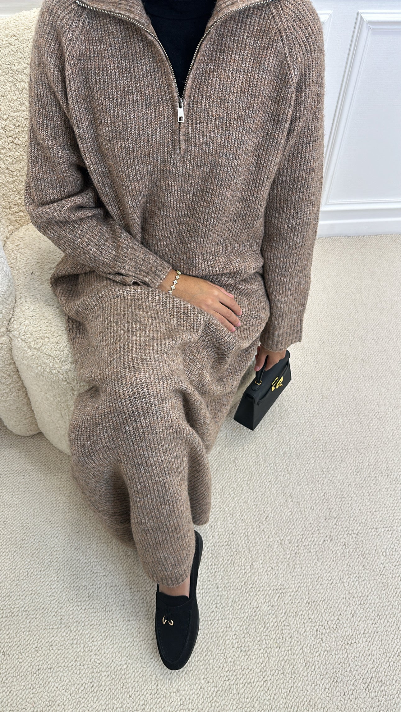 Robe pull SEYA taupe
