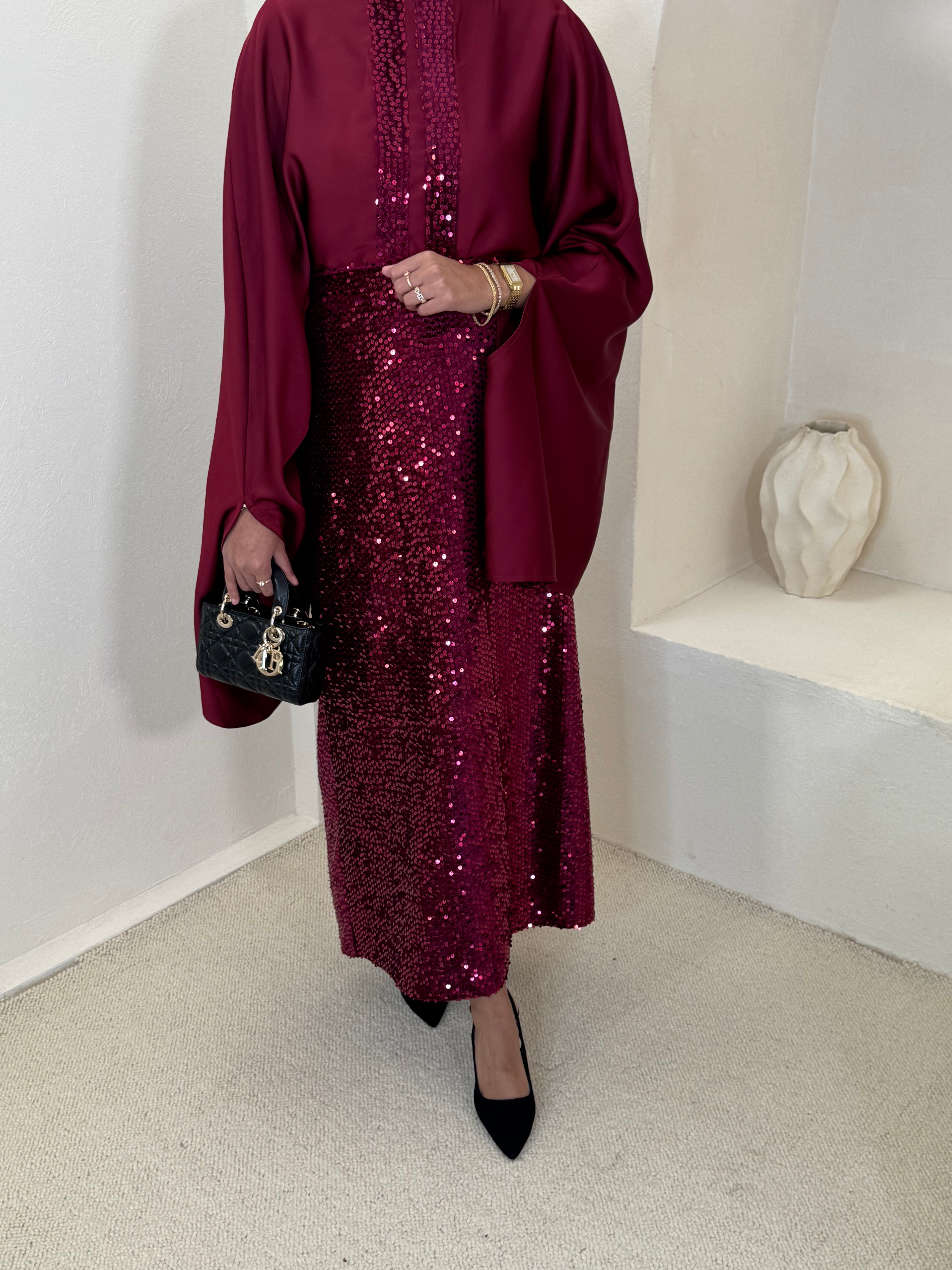 Set NOON sequin burgundy