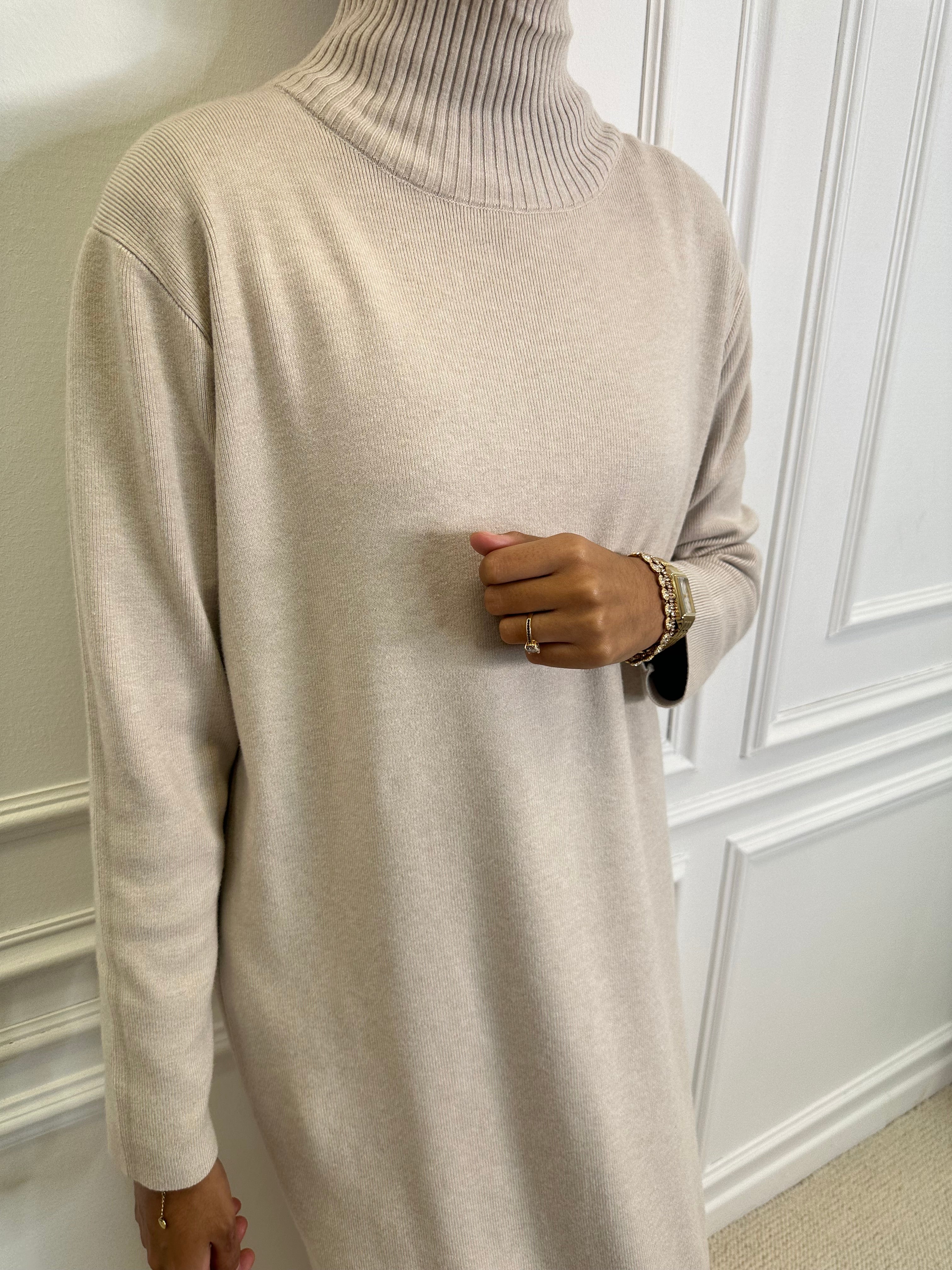Robe pull LAYNA beige
