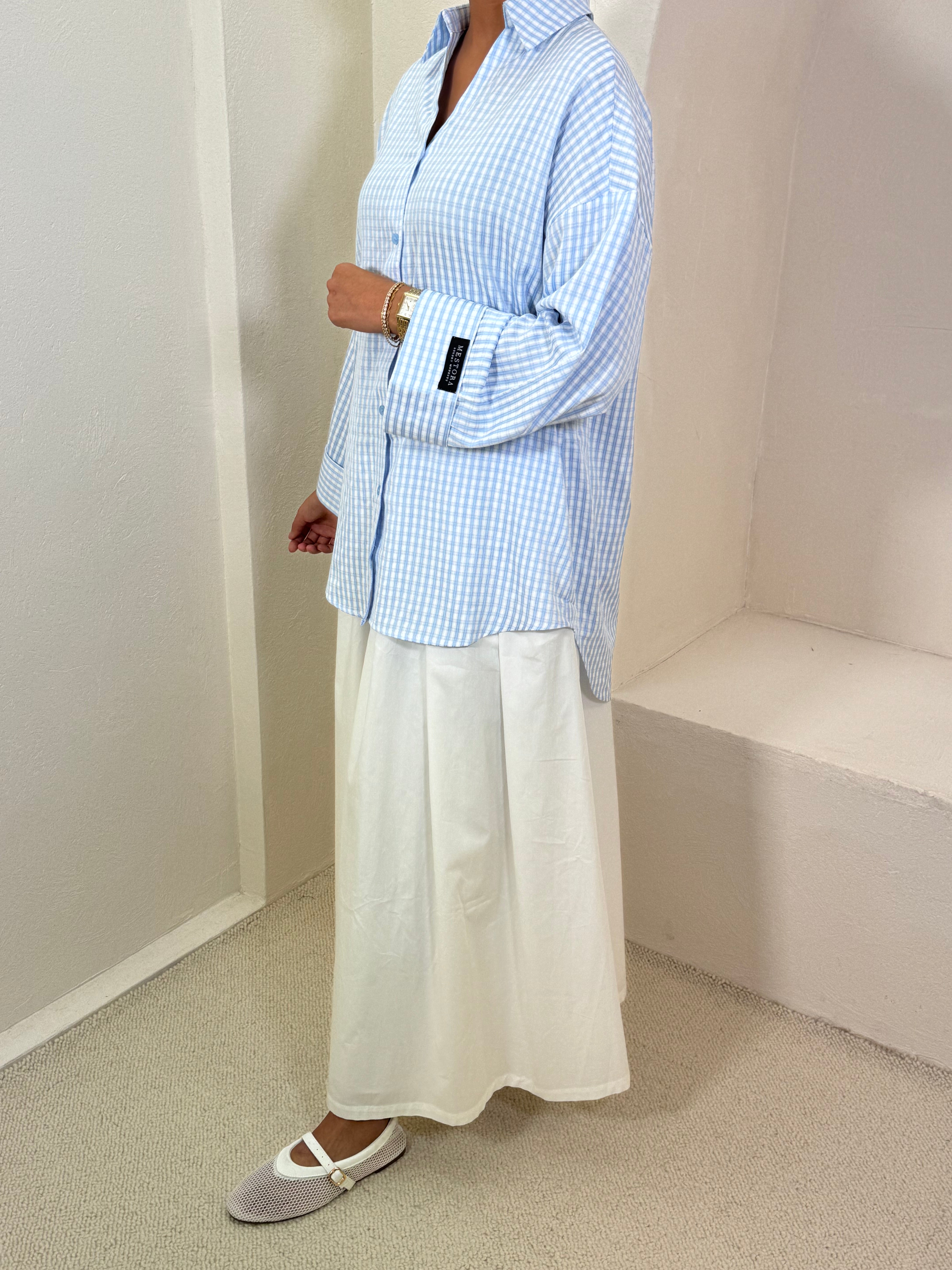 Chemise VICHY - Bleu pastel