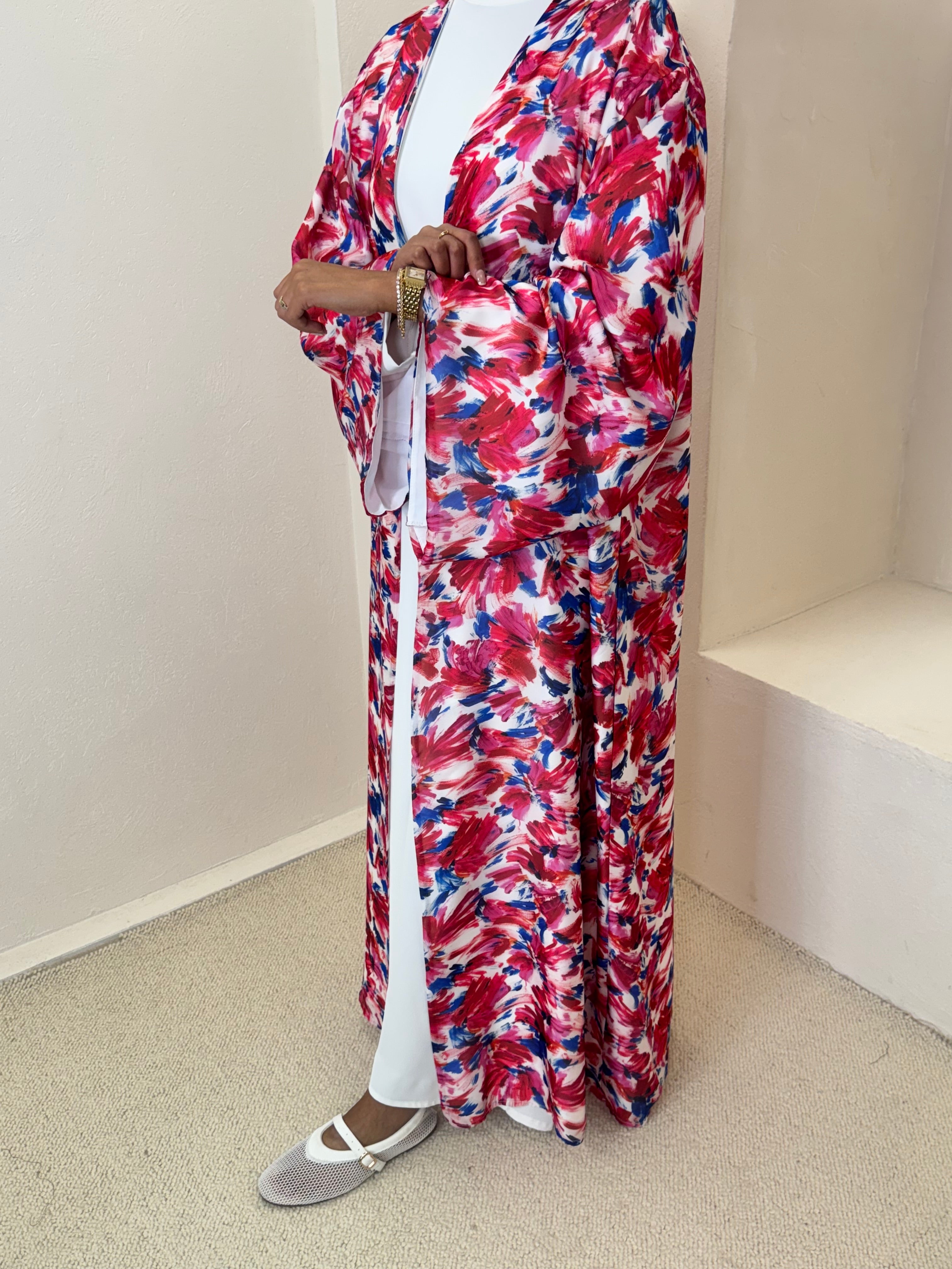 KIMONO MAJORELLE — Floral aquarelle Marrakech