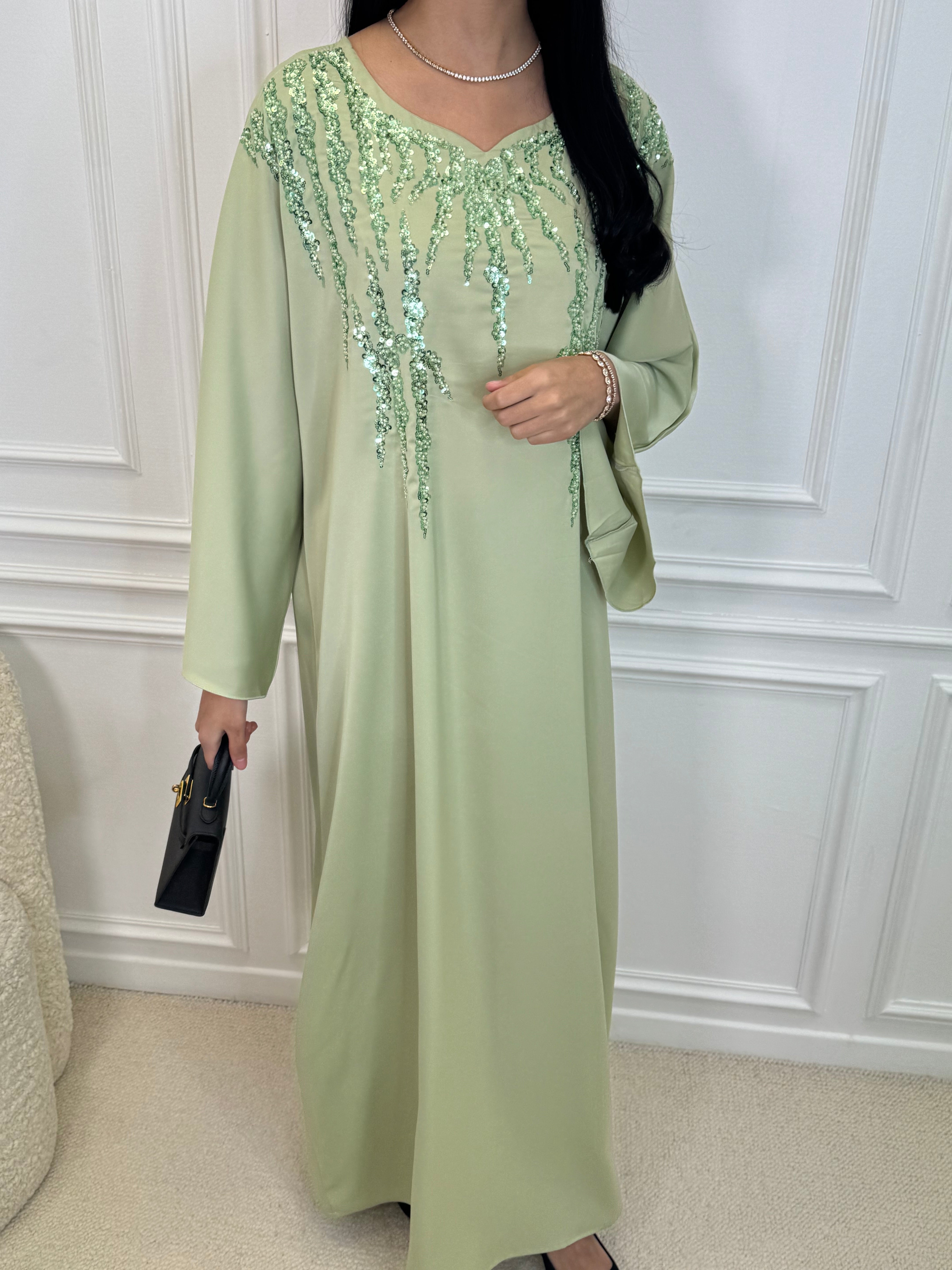 Abaya GLITTER vert