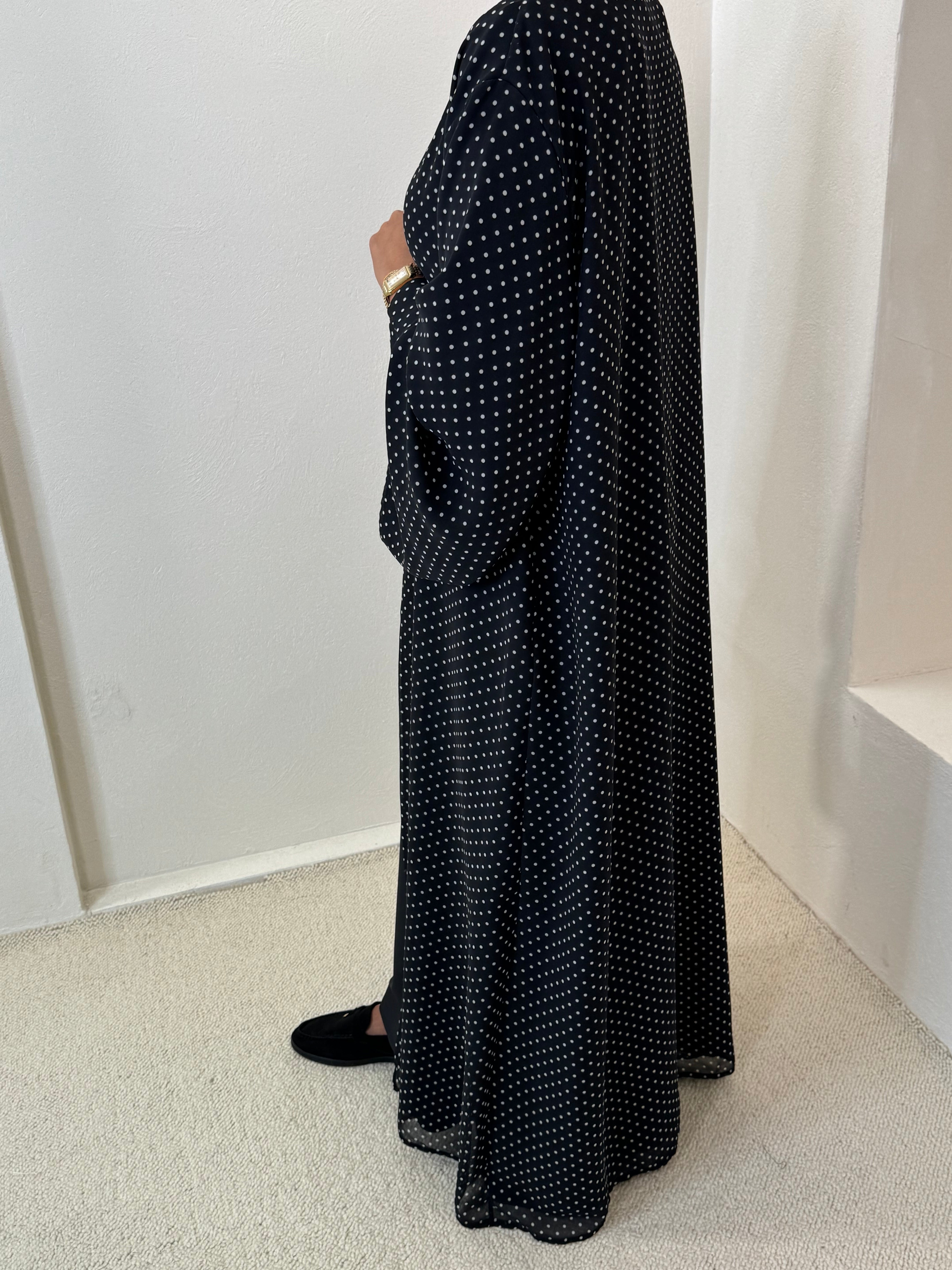 KIMONO DOLCE — Pois noir & blanc