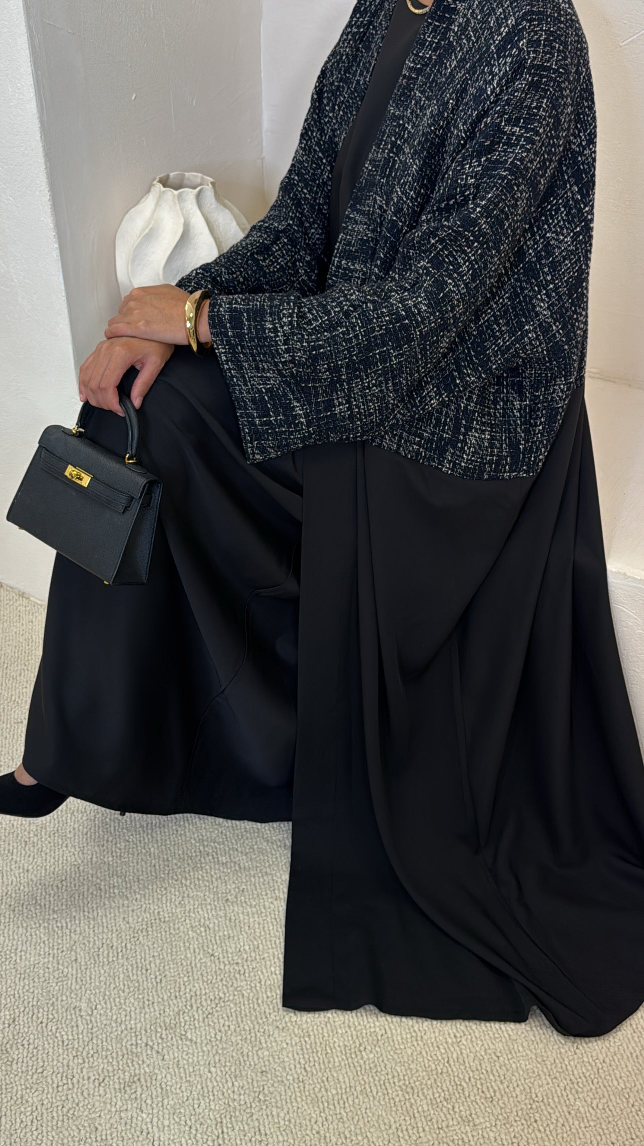 Zwart-blauwe JAWHAR-kimono