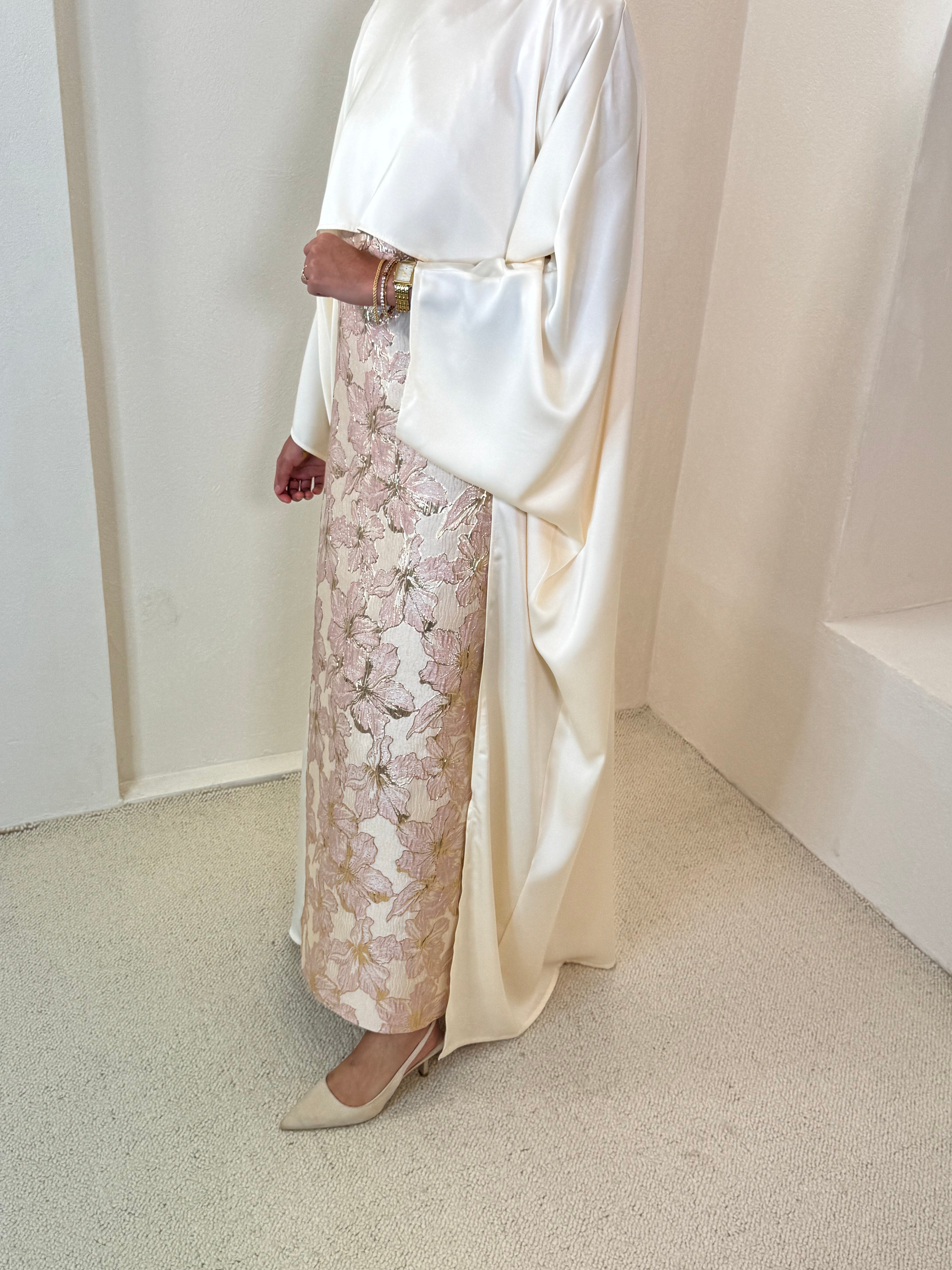 Set JEEM brocart crème rosé