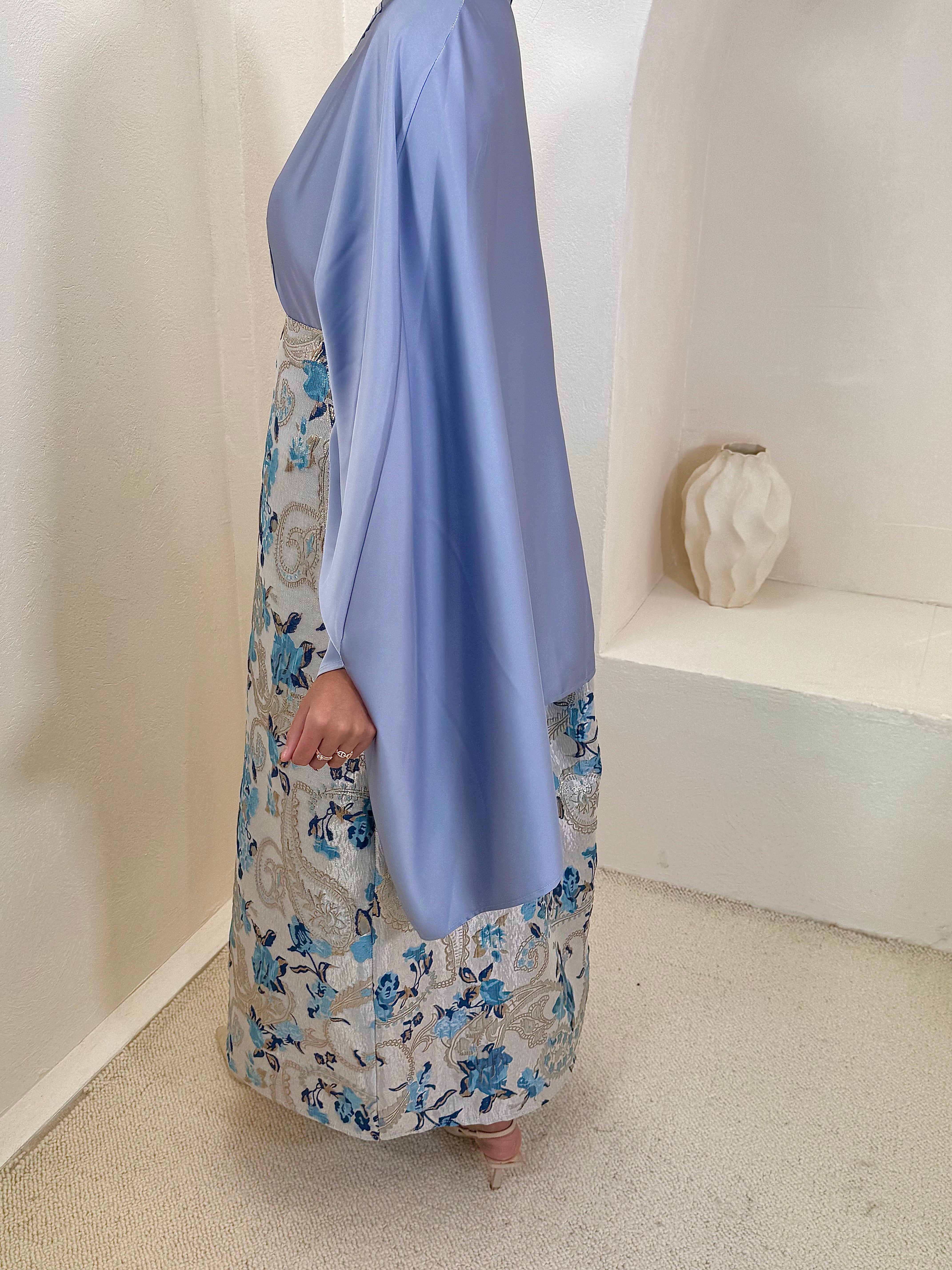 Set NOON brocart bleu