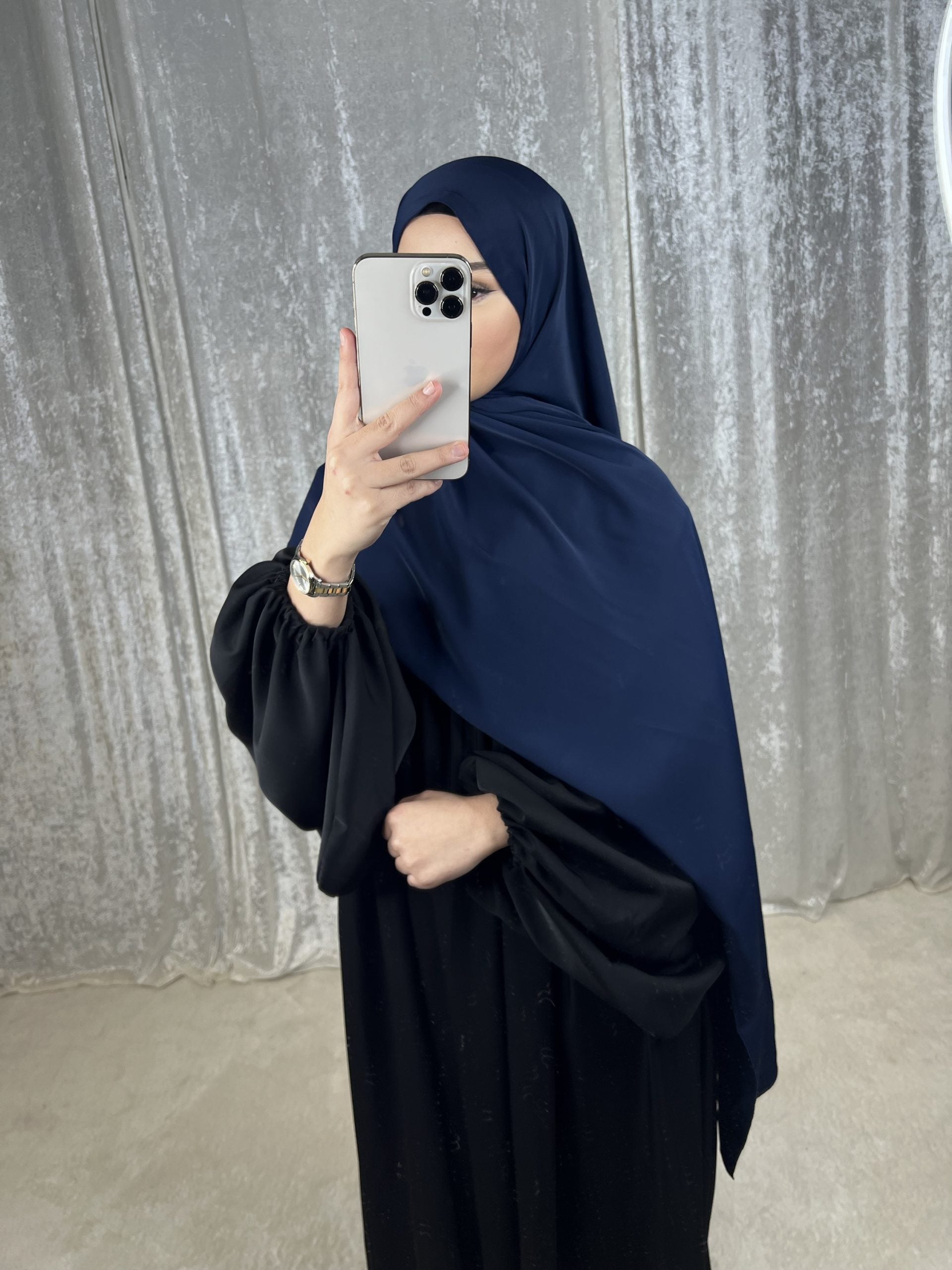 Jilbab bleu nuit sale