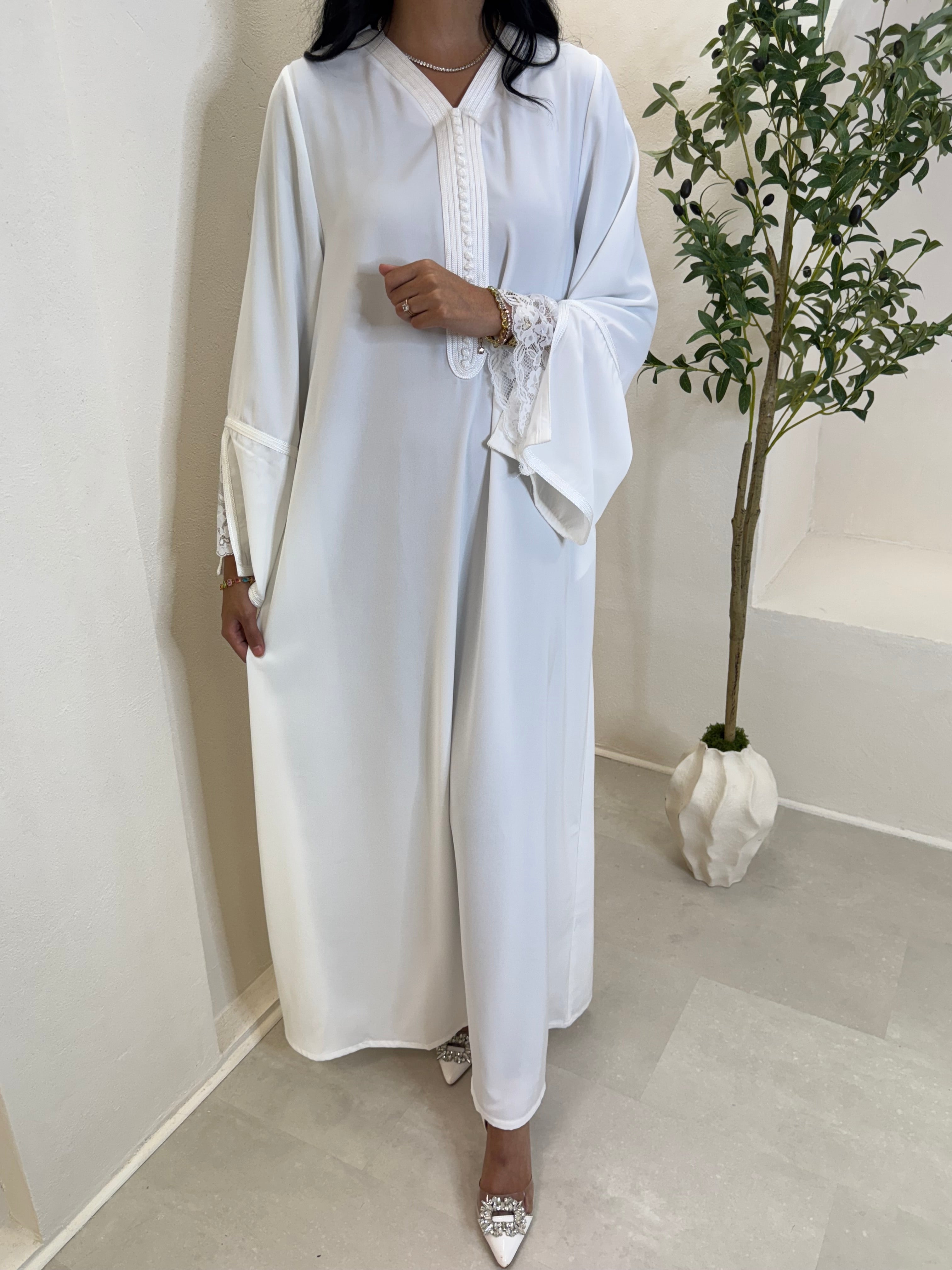 Abaya HENNA blanc