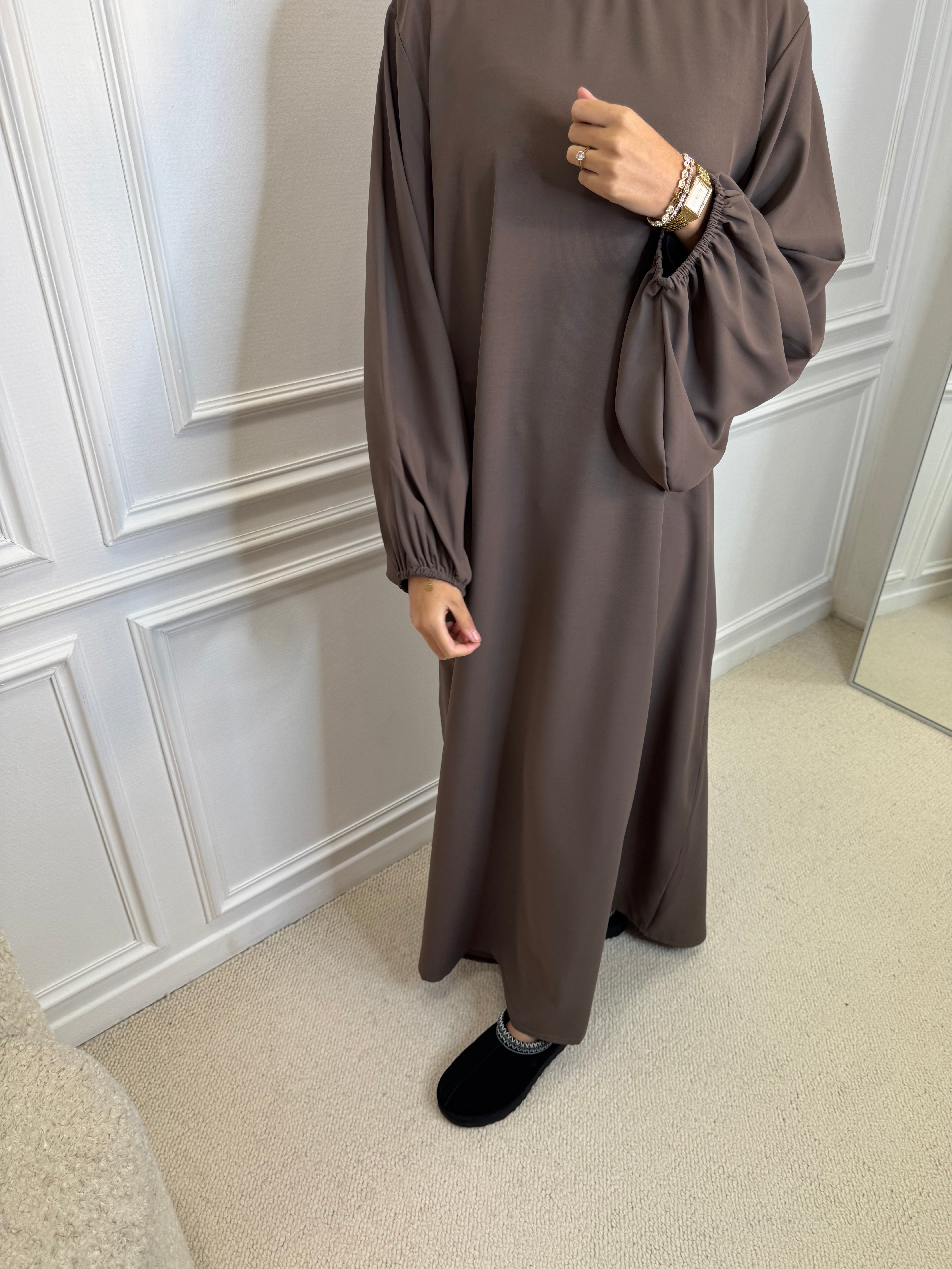 Abaya OUMEIMA taupe foncé