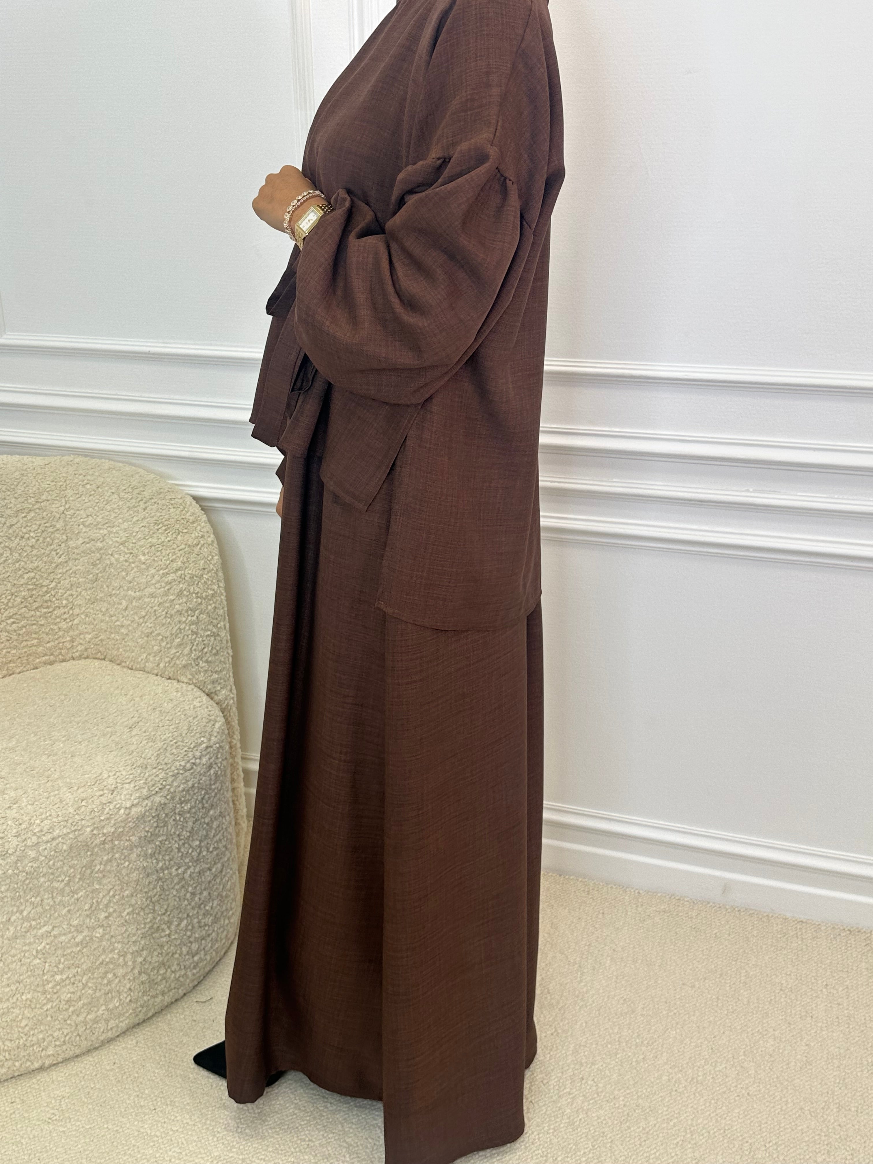 Abaya ISRA marron