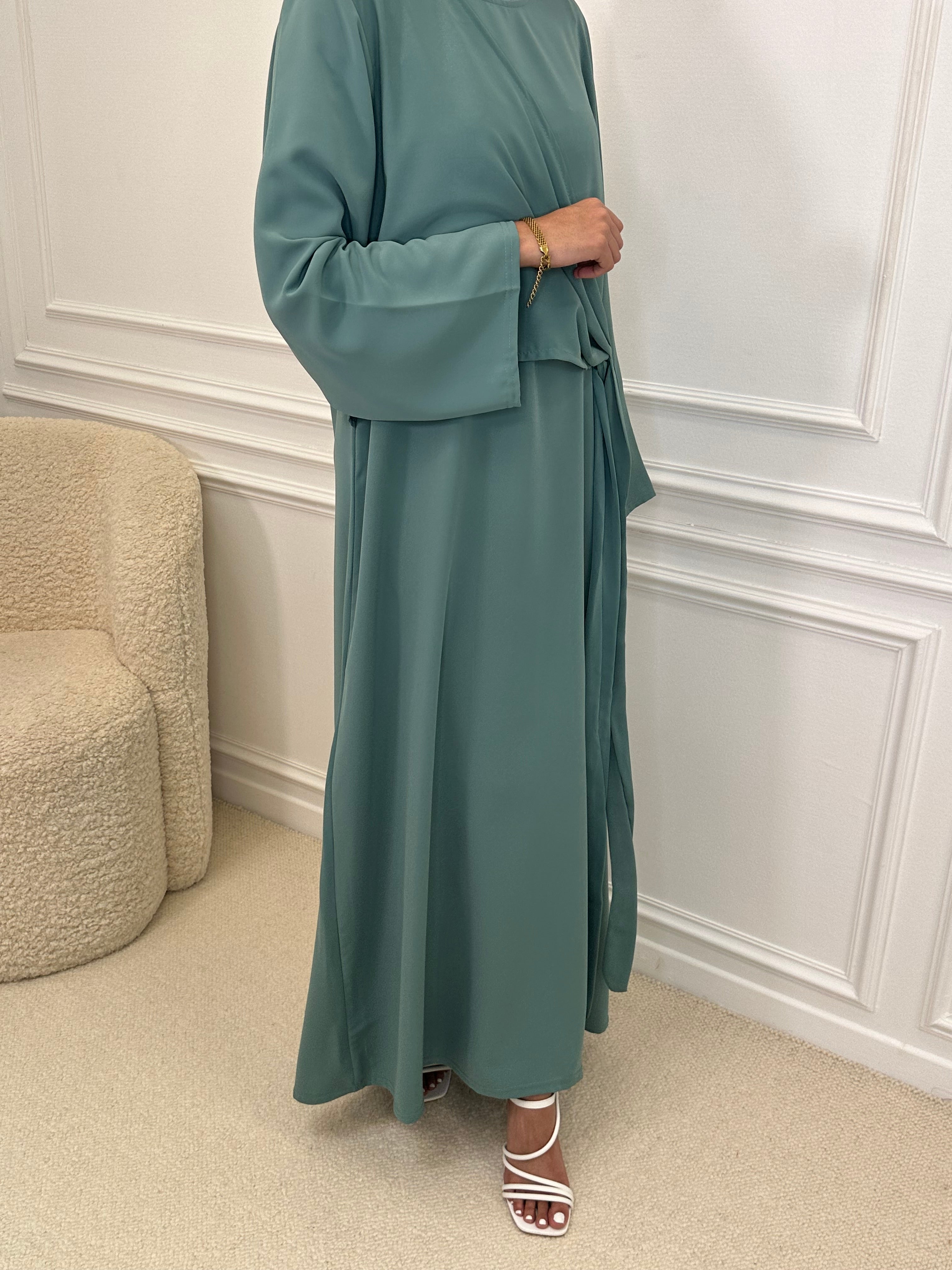 Abaya ASUNTA bleu canard