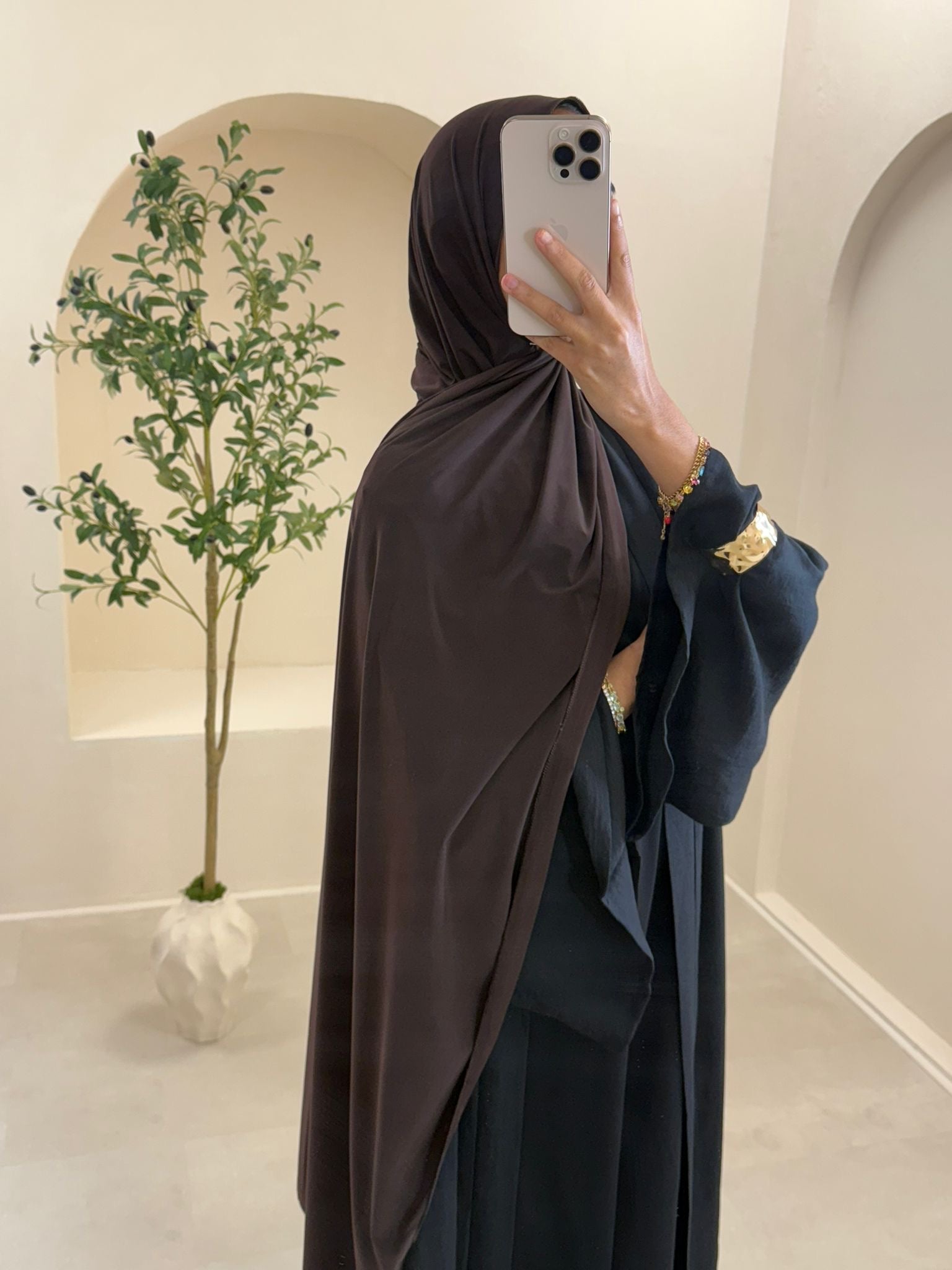 Hijab jersey premuim marron