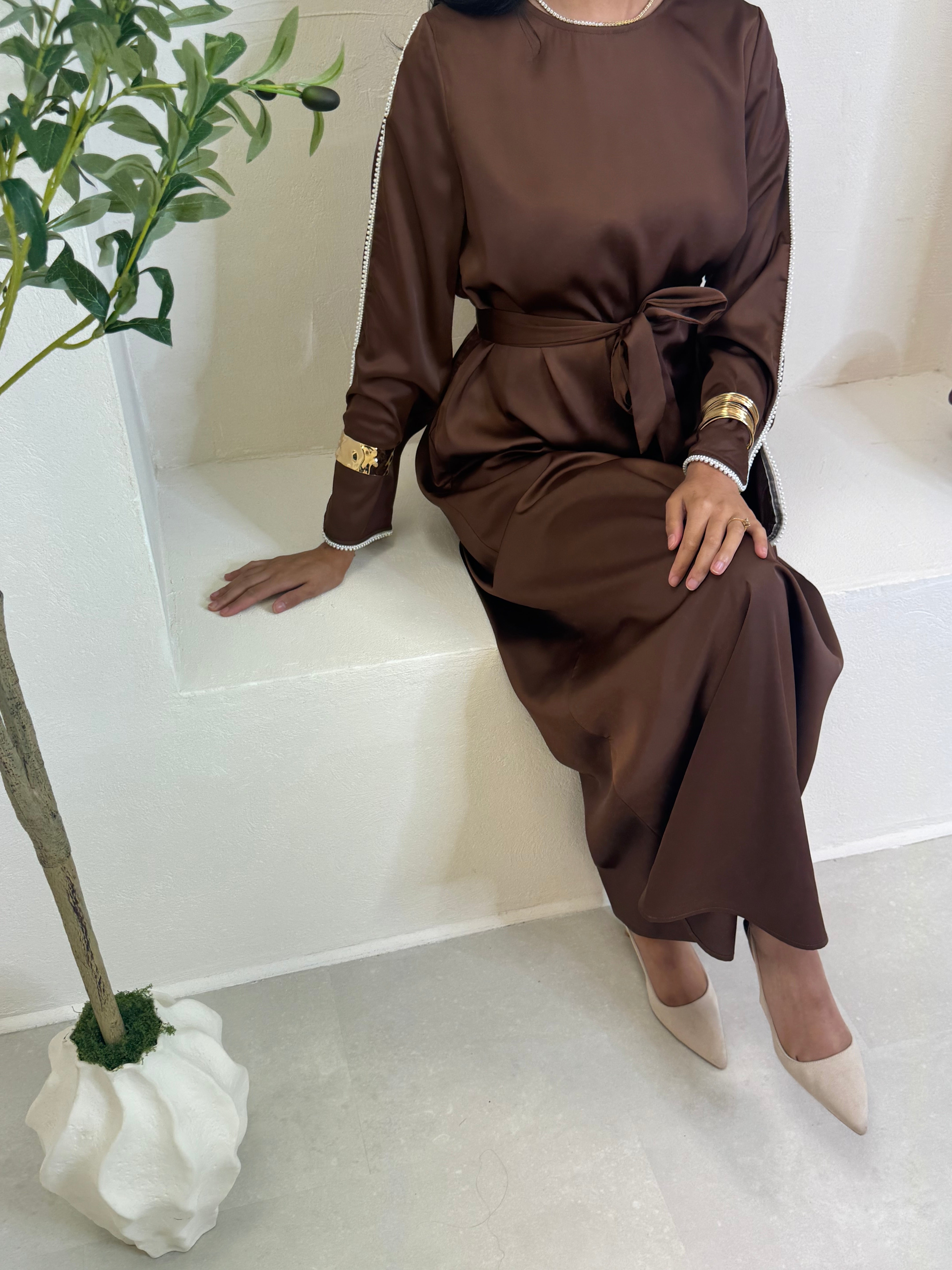 Abaya PERLA marron