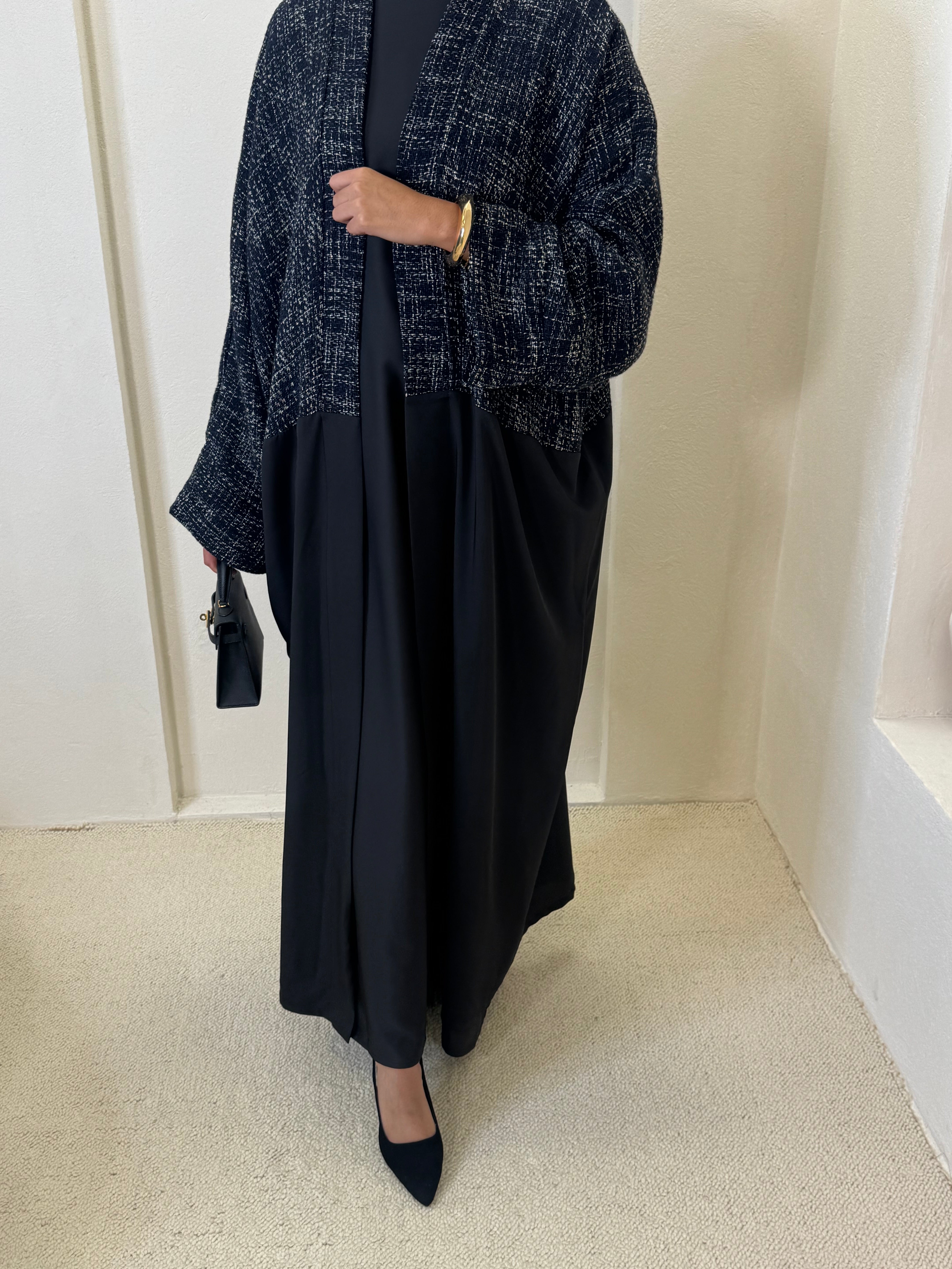 Zwart-blauwe JAWHAR-kimono