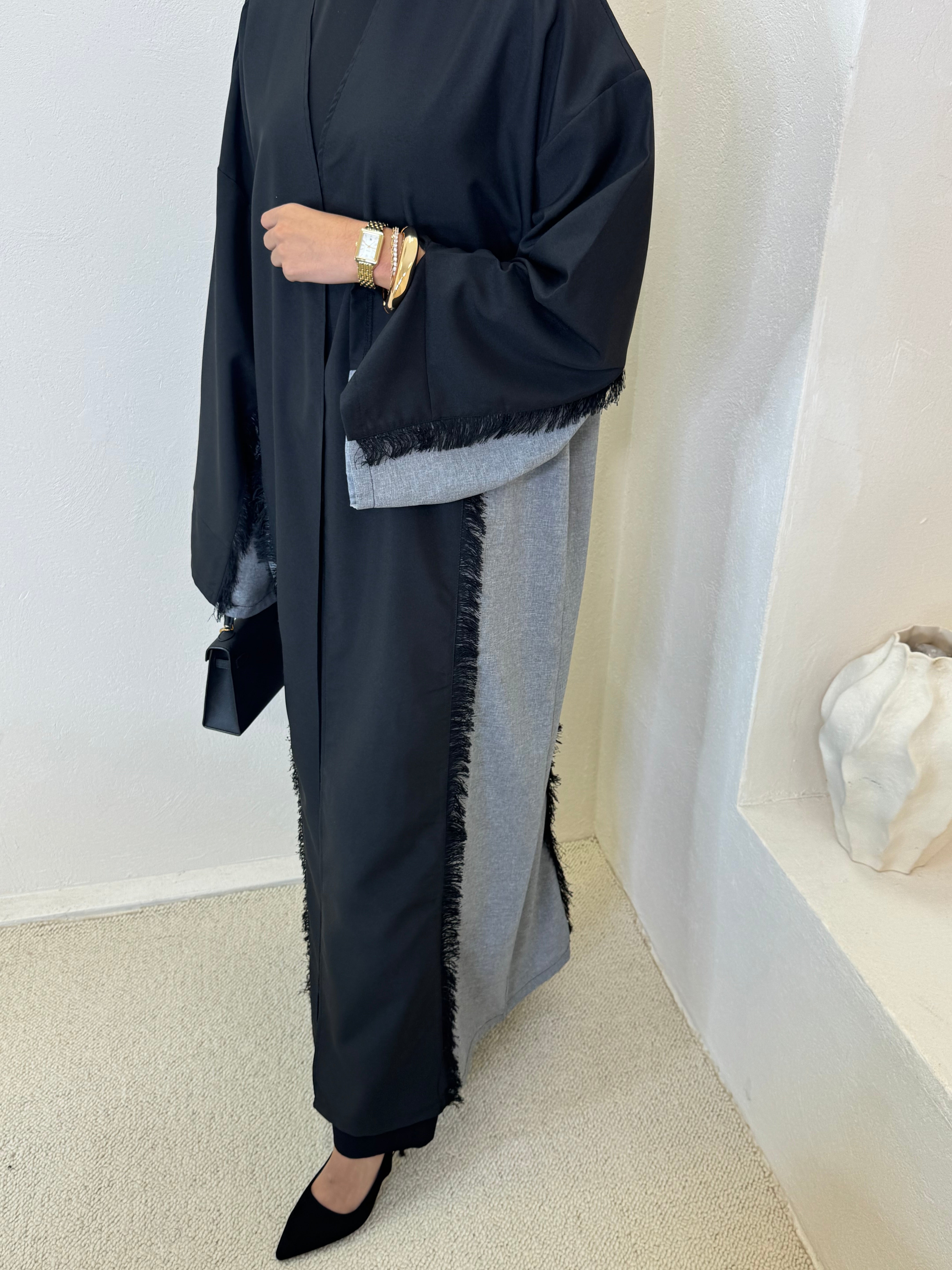 OSLO Kimono Zwart &amp; Grijs