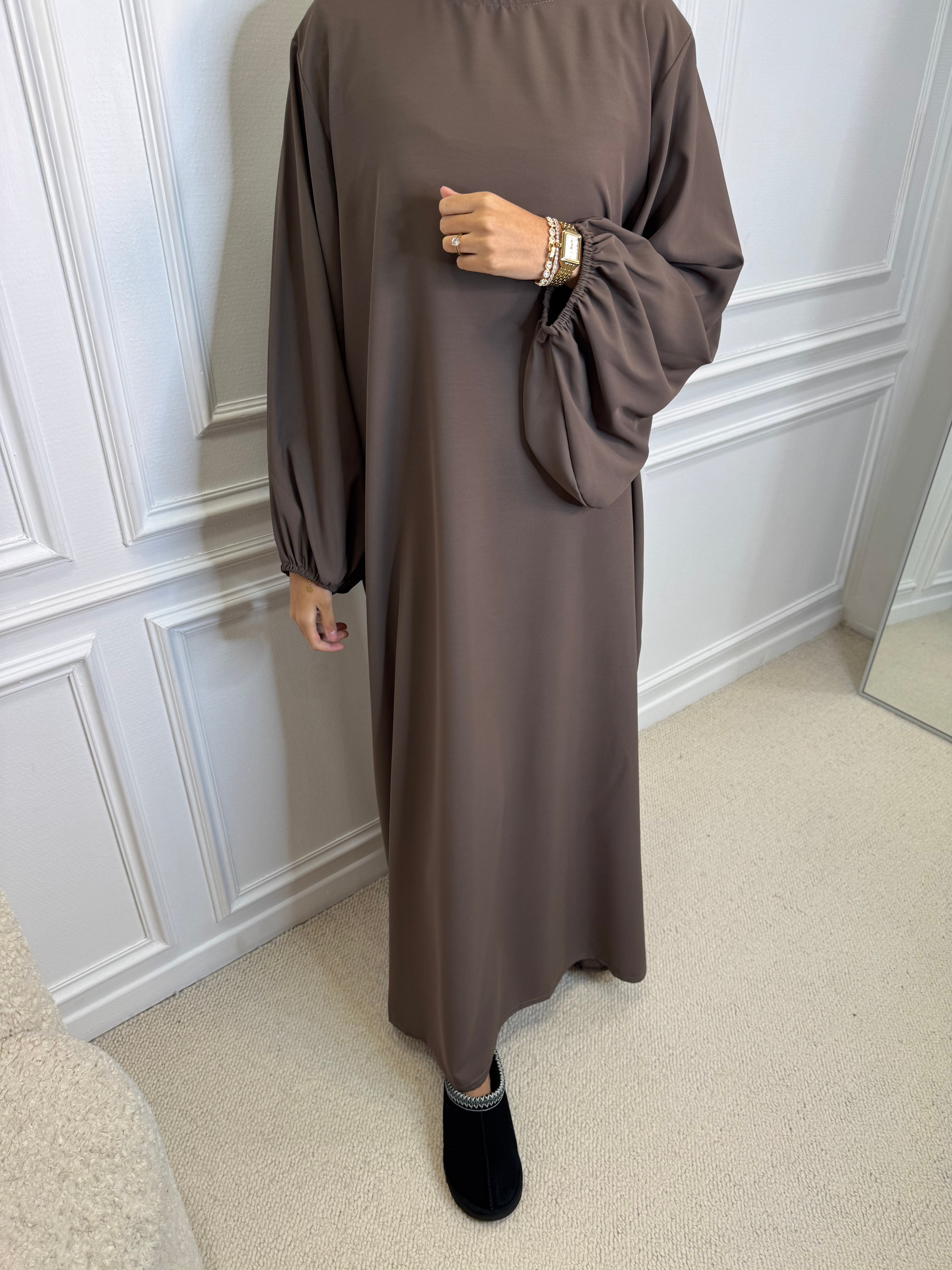 Abaya OUMEIMA taupe foncé