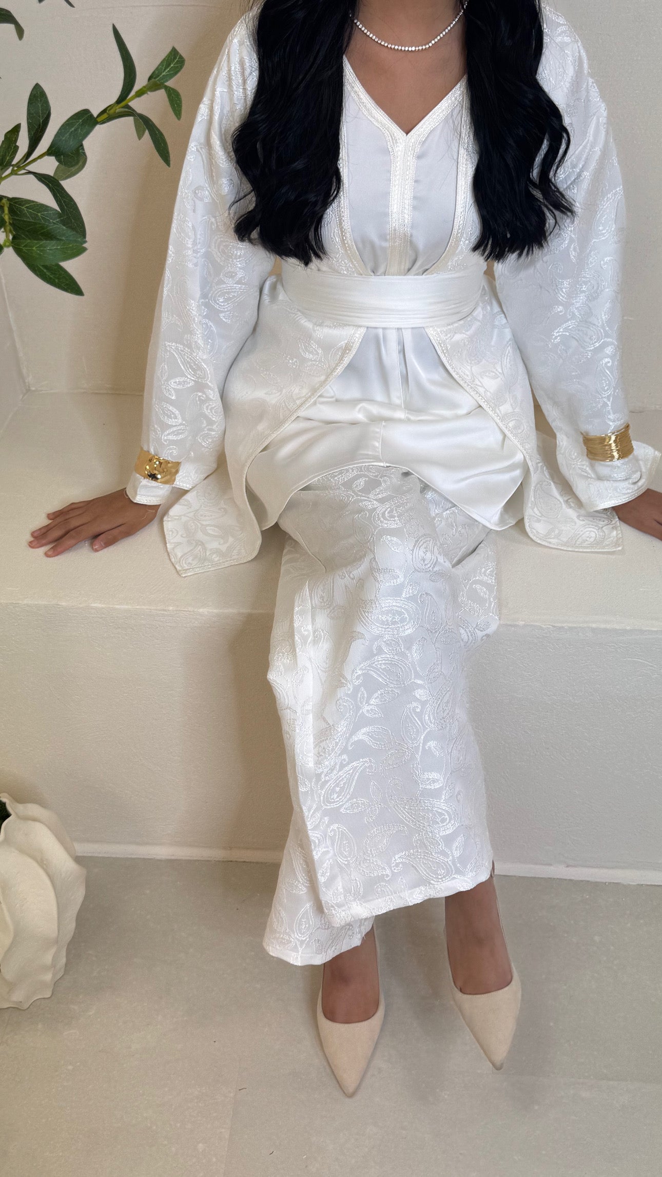 Set BAROQUE pantalon crème