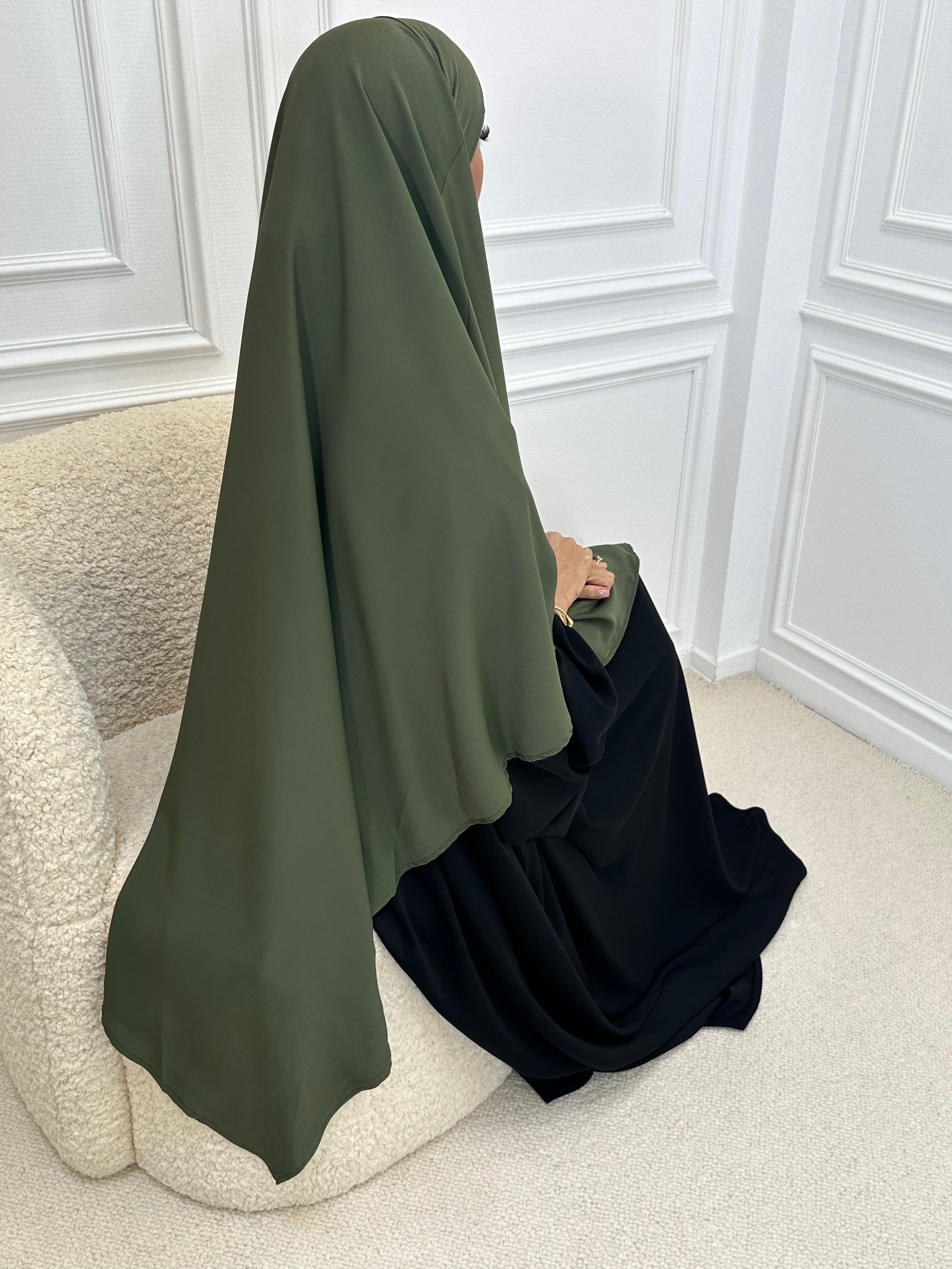 Khimar soie de Médine kaki