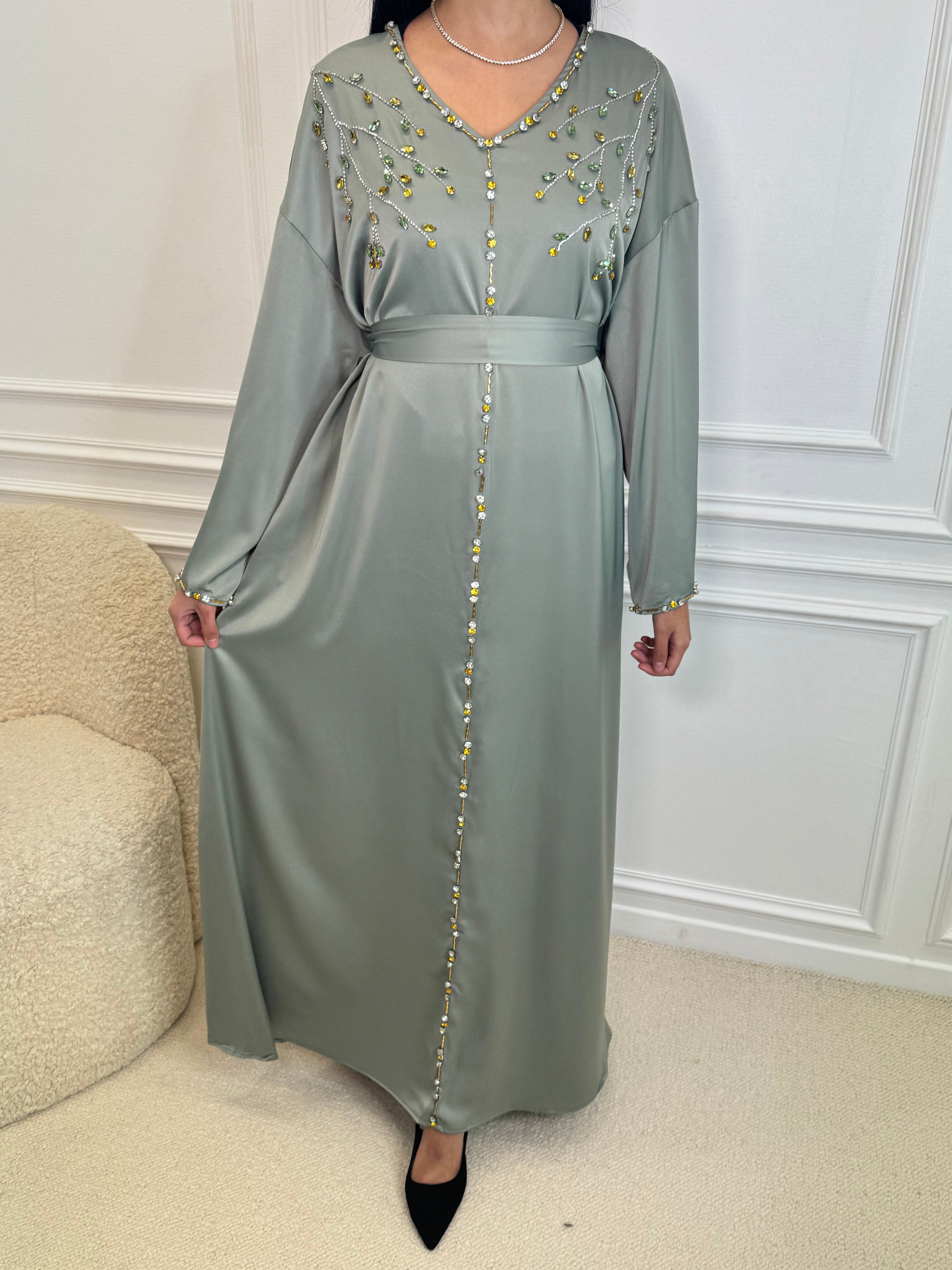 Abaya NADIA vert d’eau