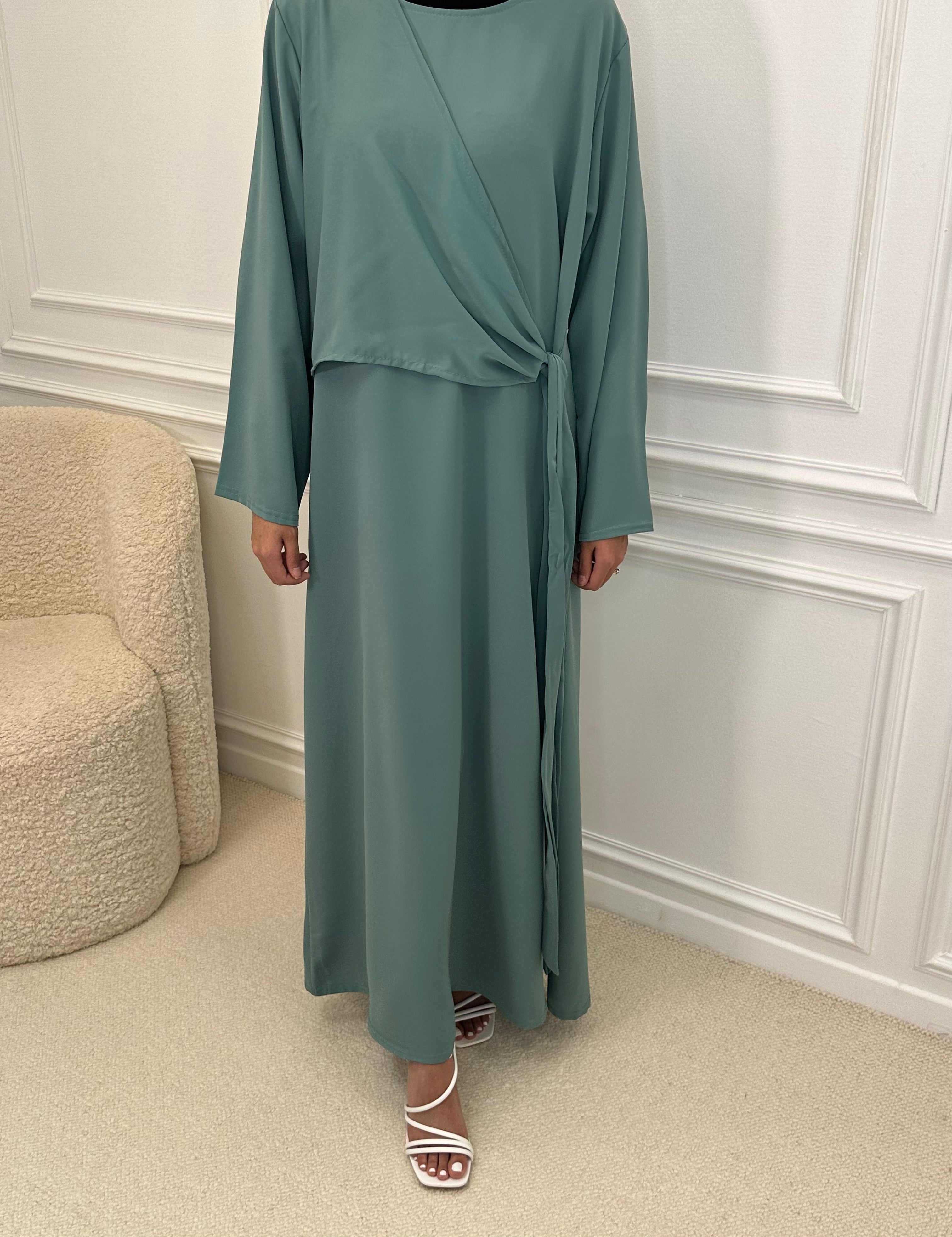 Abaya ASUNTA bleu canard