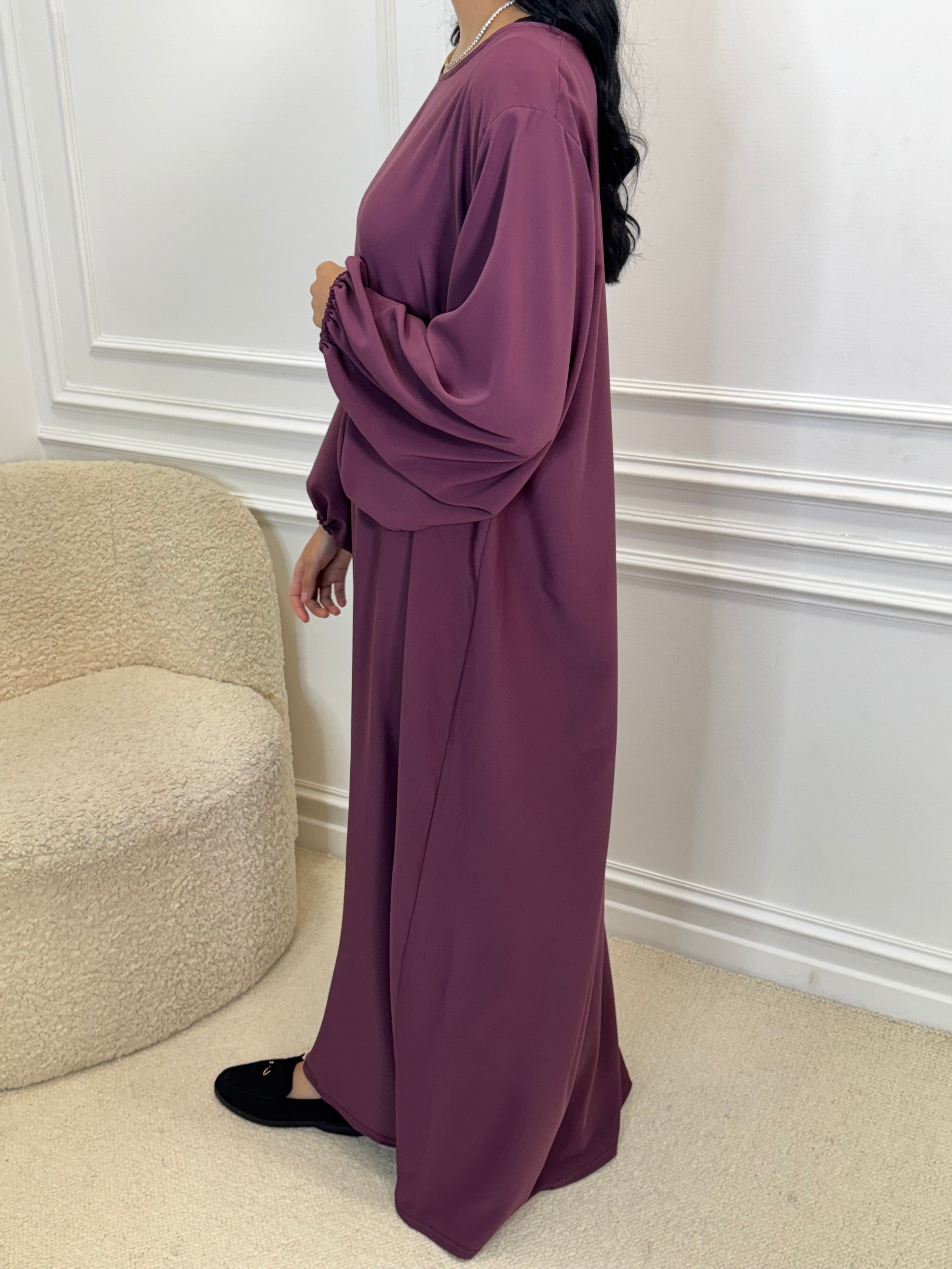 Abaya OUMEIMA prune