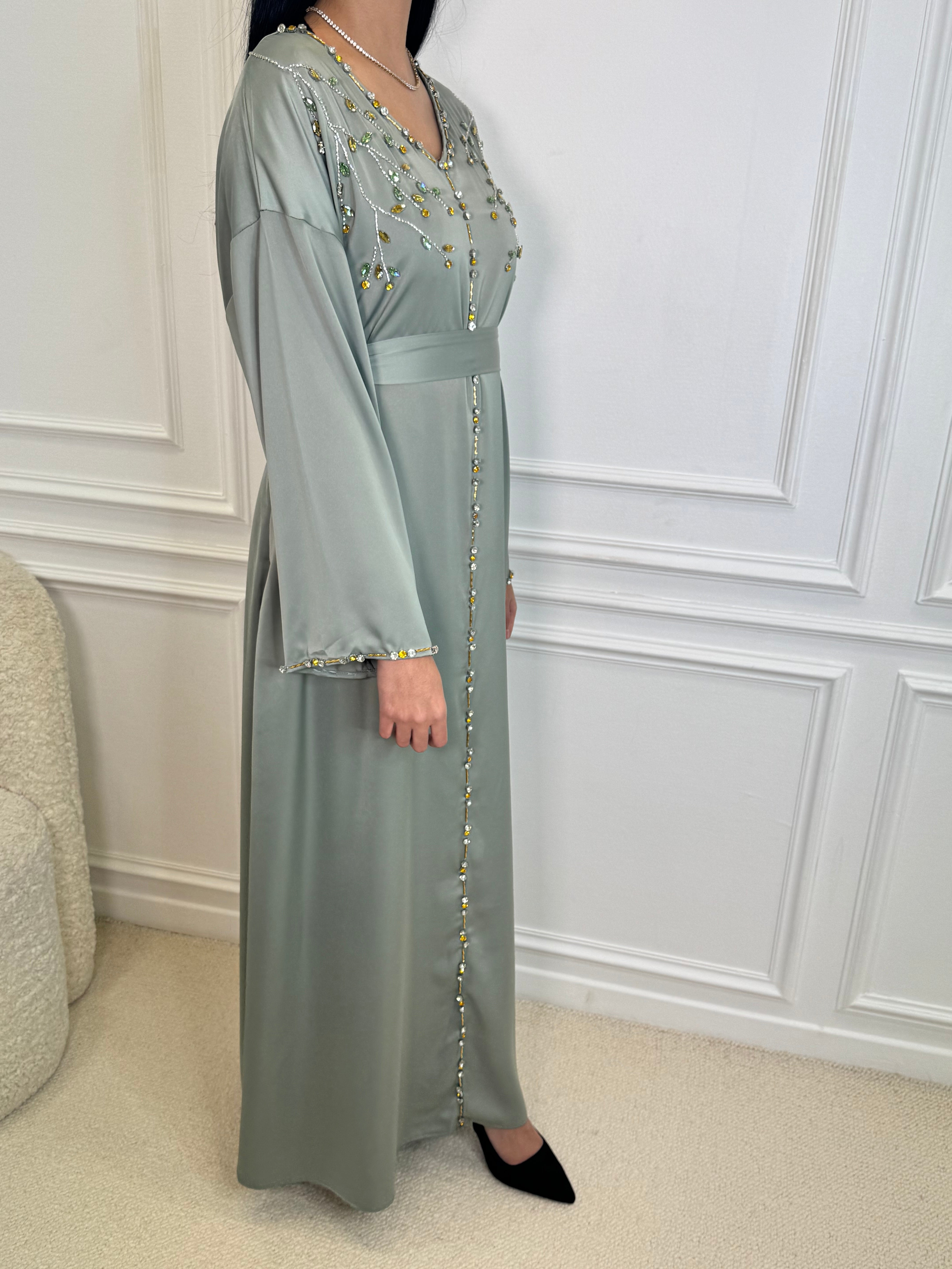 Abaya NADIA vert d’eau