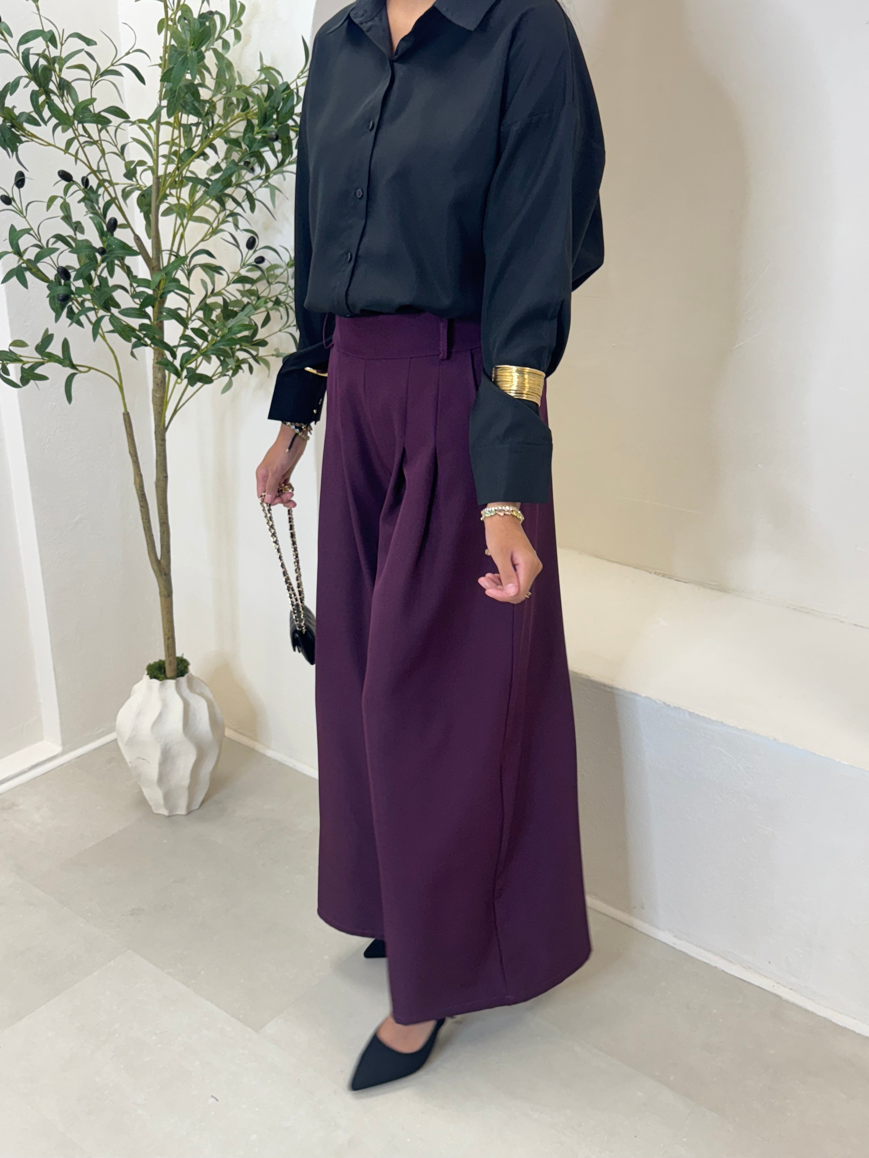 Pantalon AMBRE aubergine
