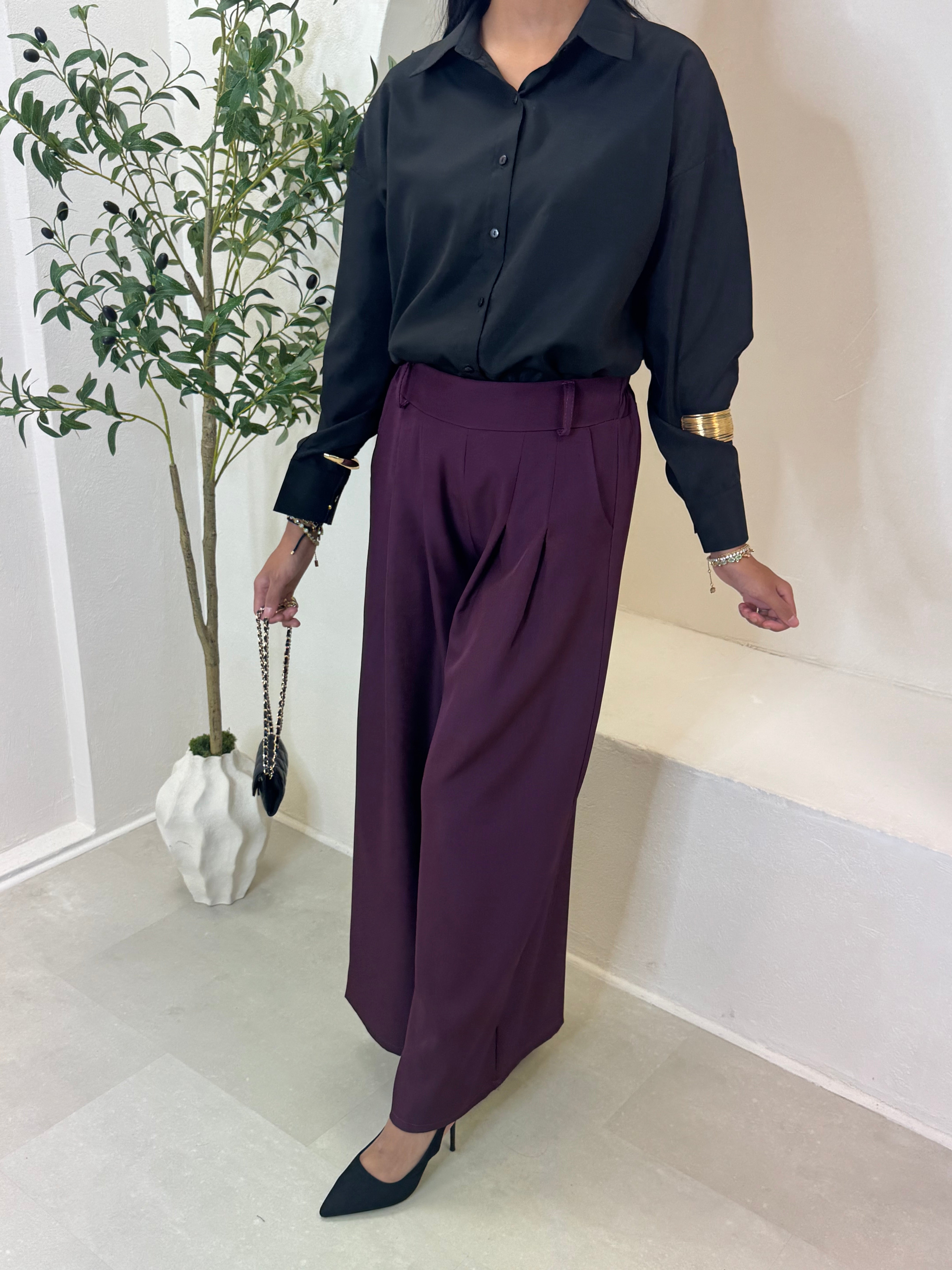 Pantalon AMBRE aubergine