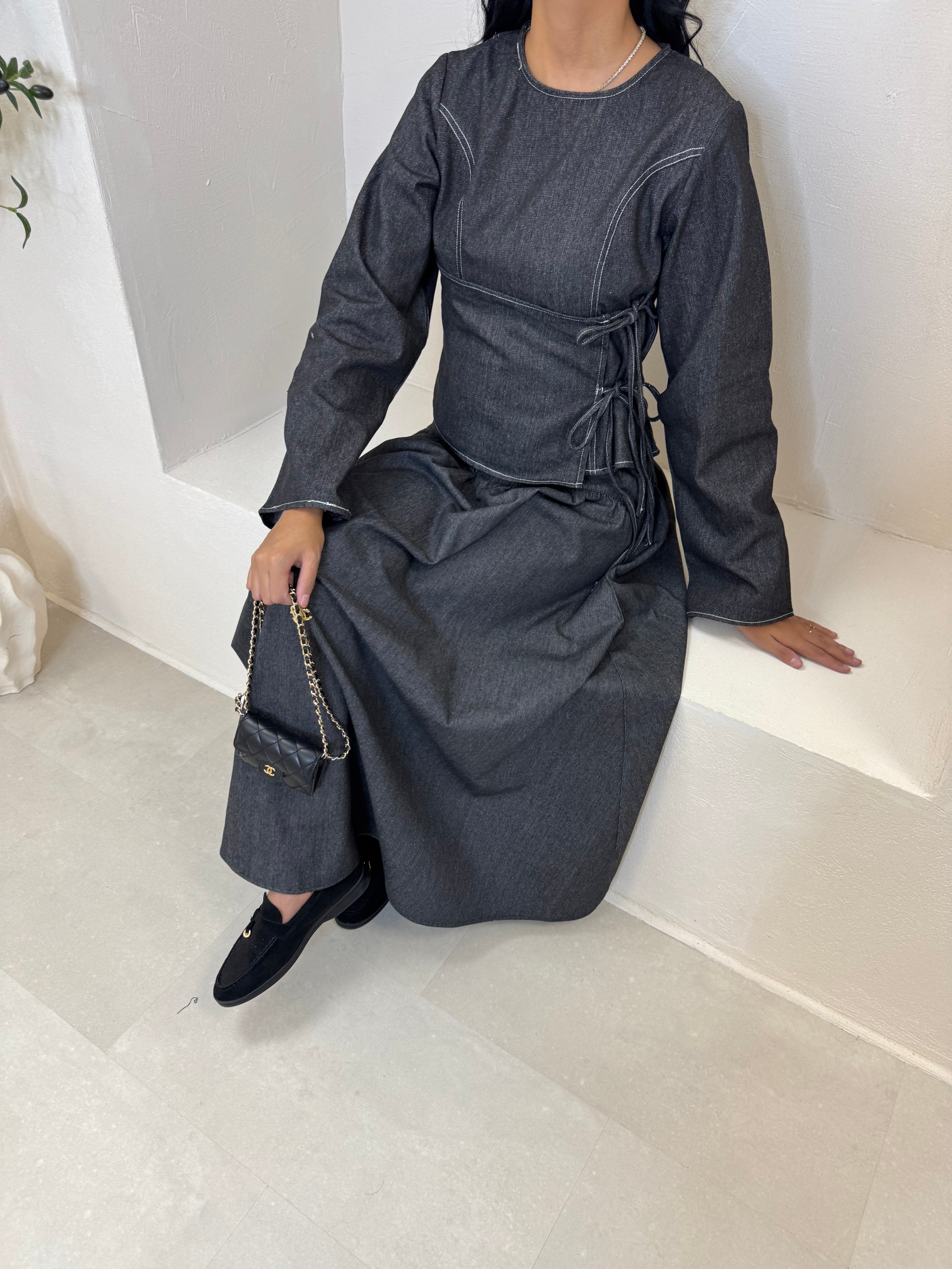 Set HINATA denim gris