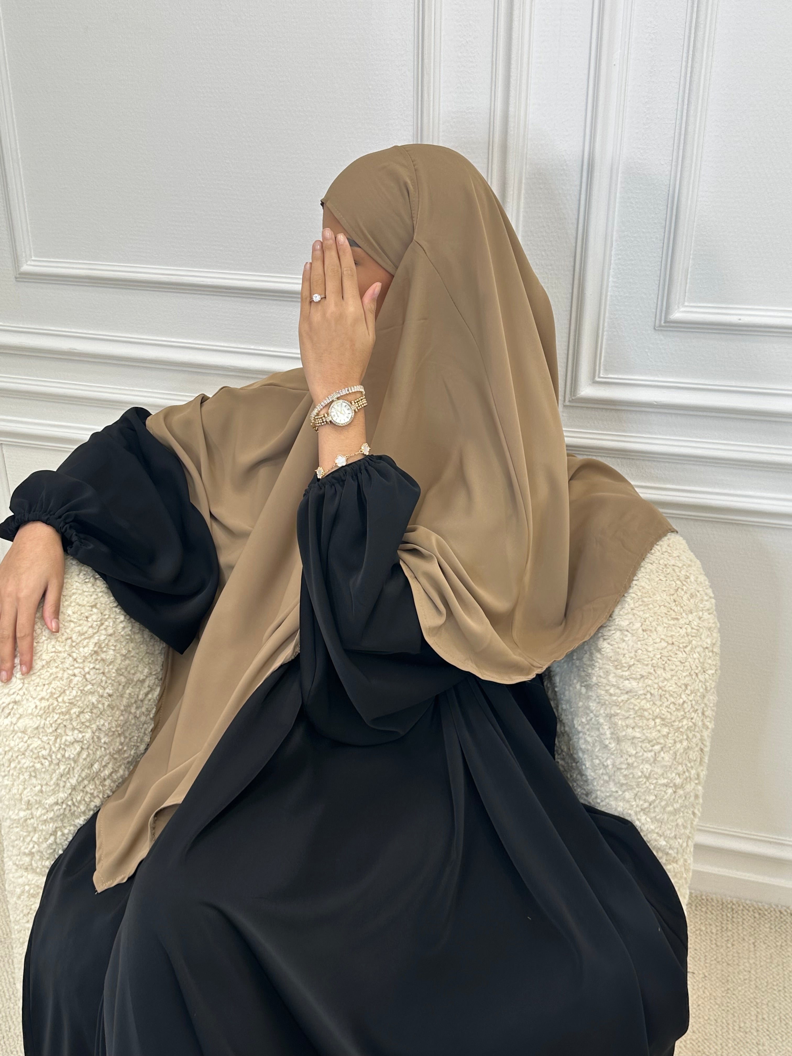 Khimar soie de Médine camel