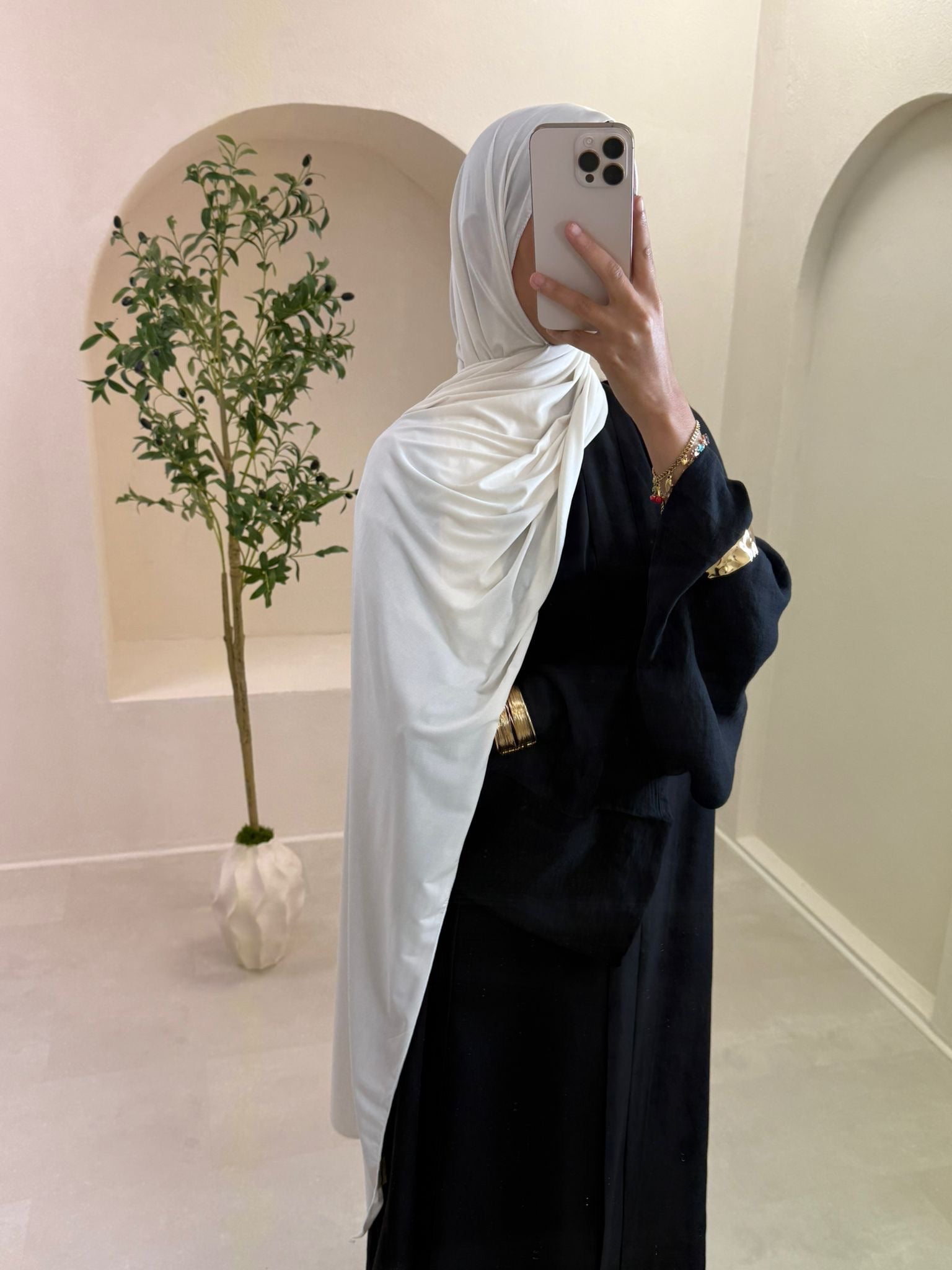 Hijab jersey premuim blanc
