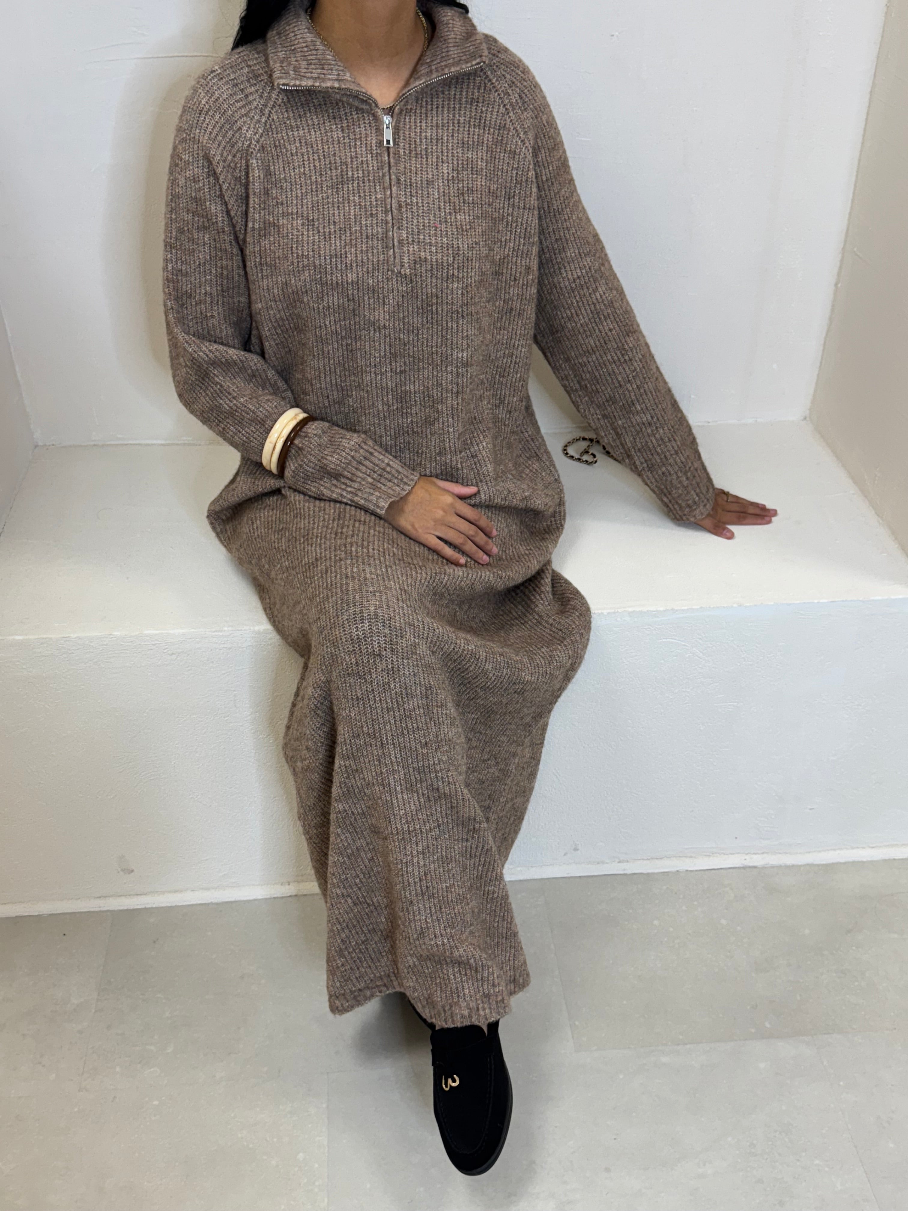 Robe pull SEYA taupe