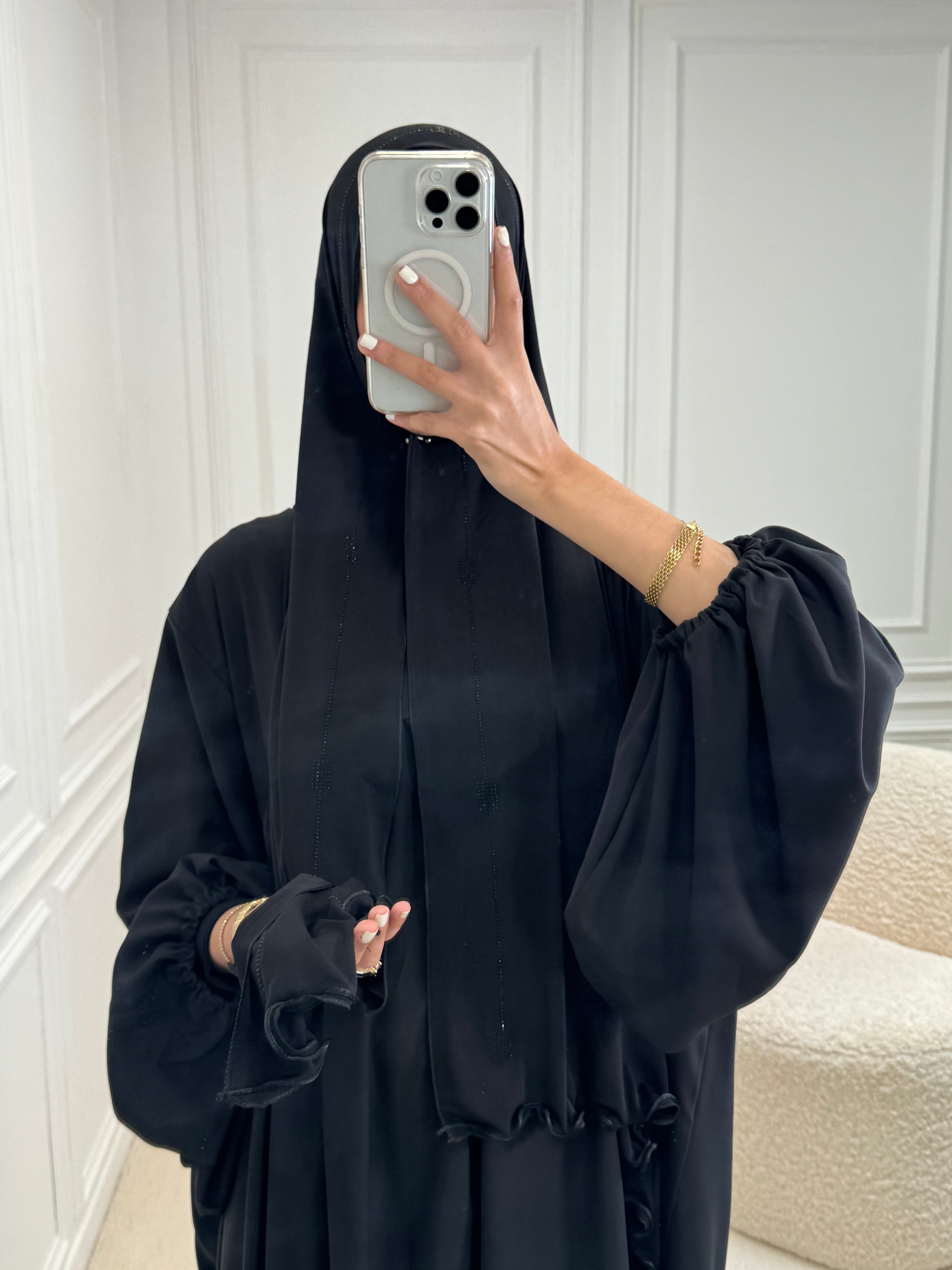 Hijab JERSEY à strass noir