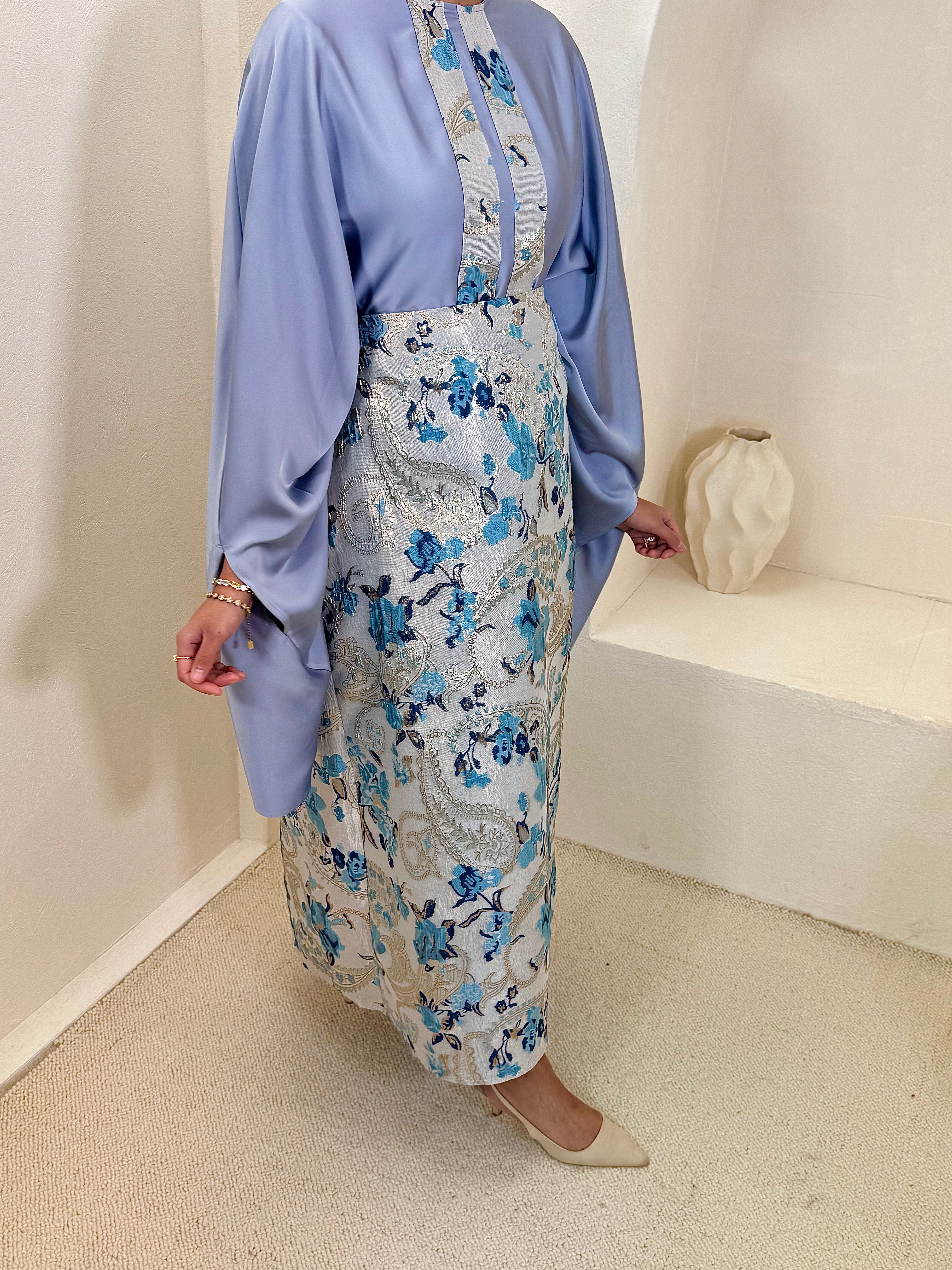 Set NOON brocart bleu