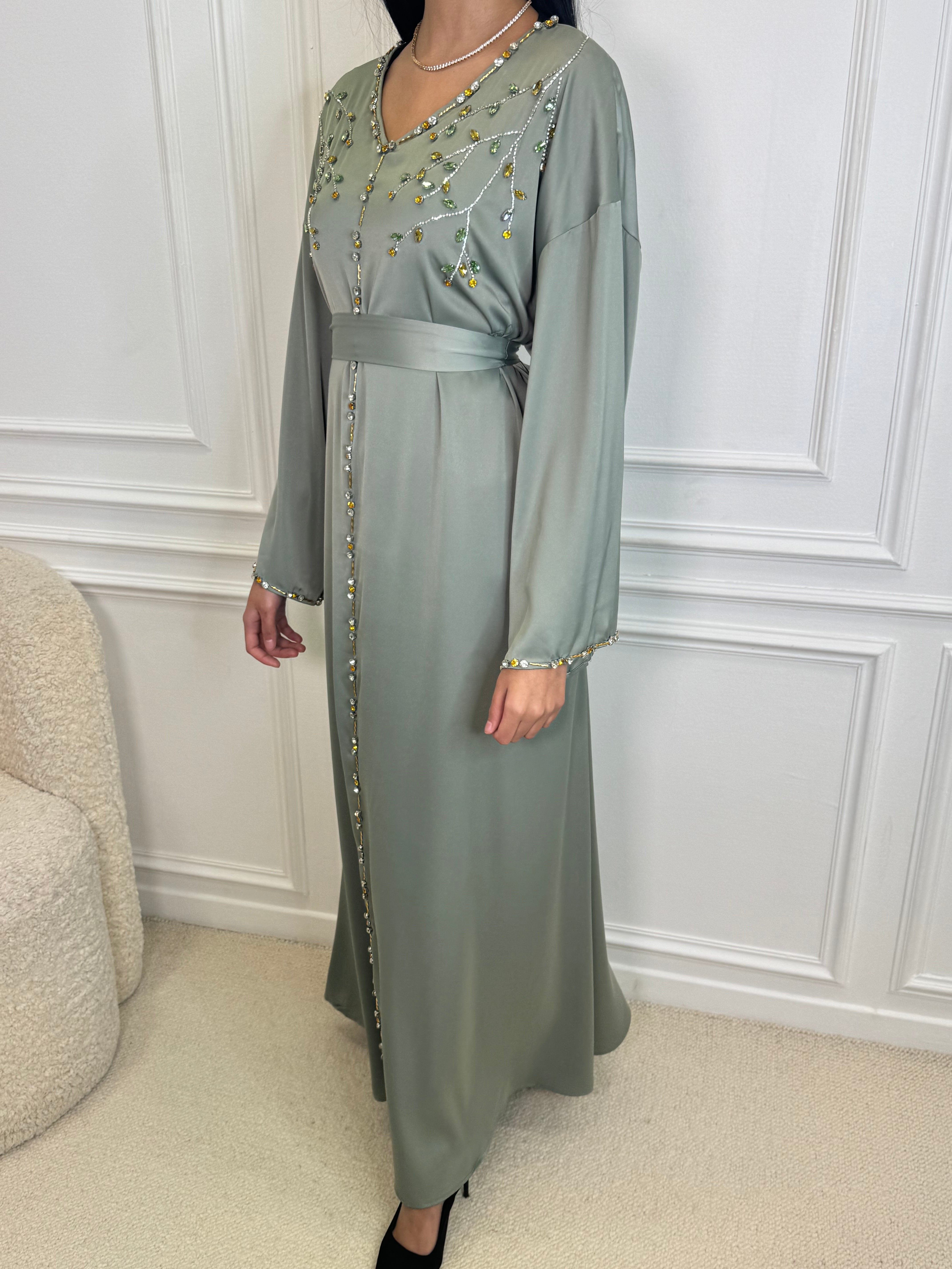 Abaya NADIA vert d’eau