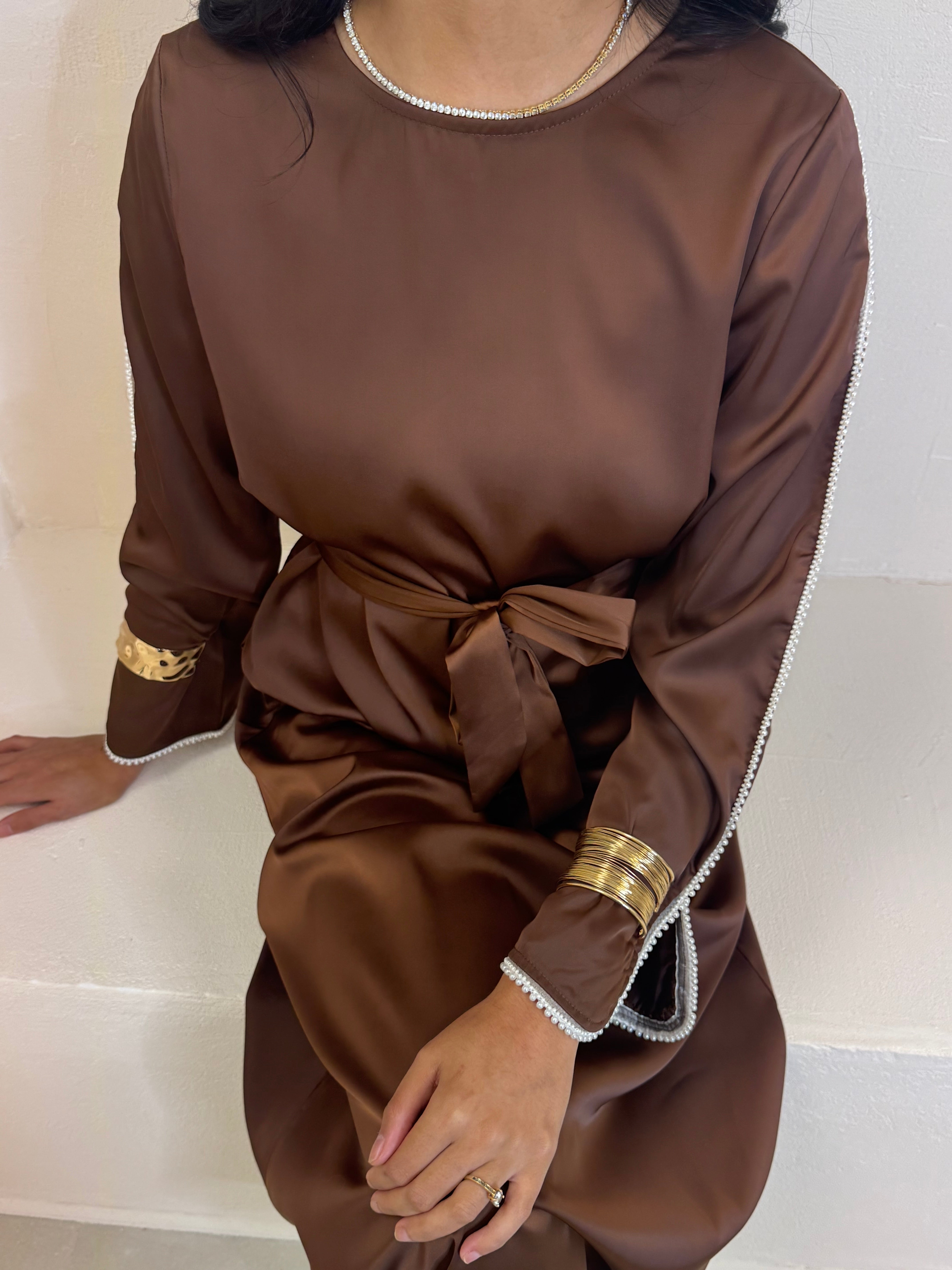 Abaya PERLA marron