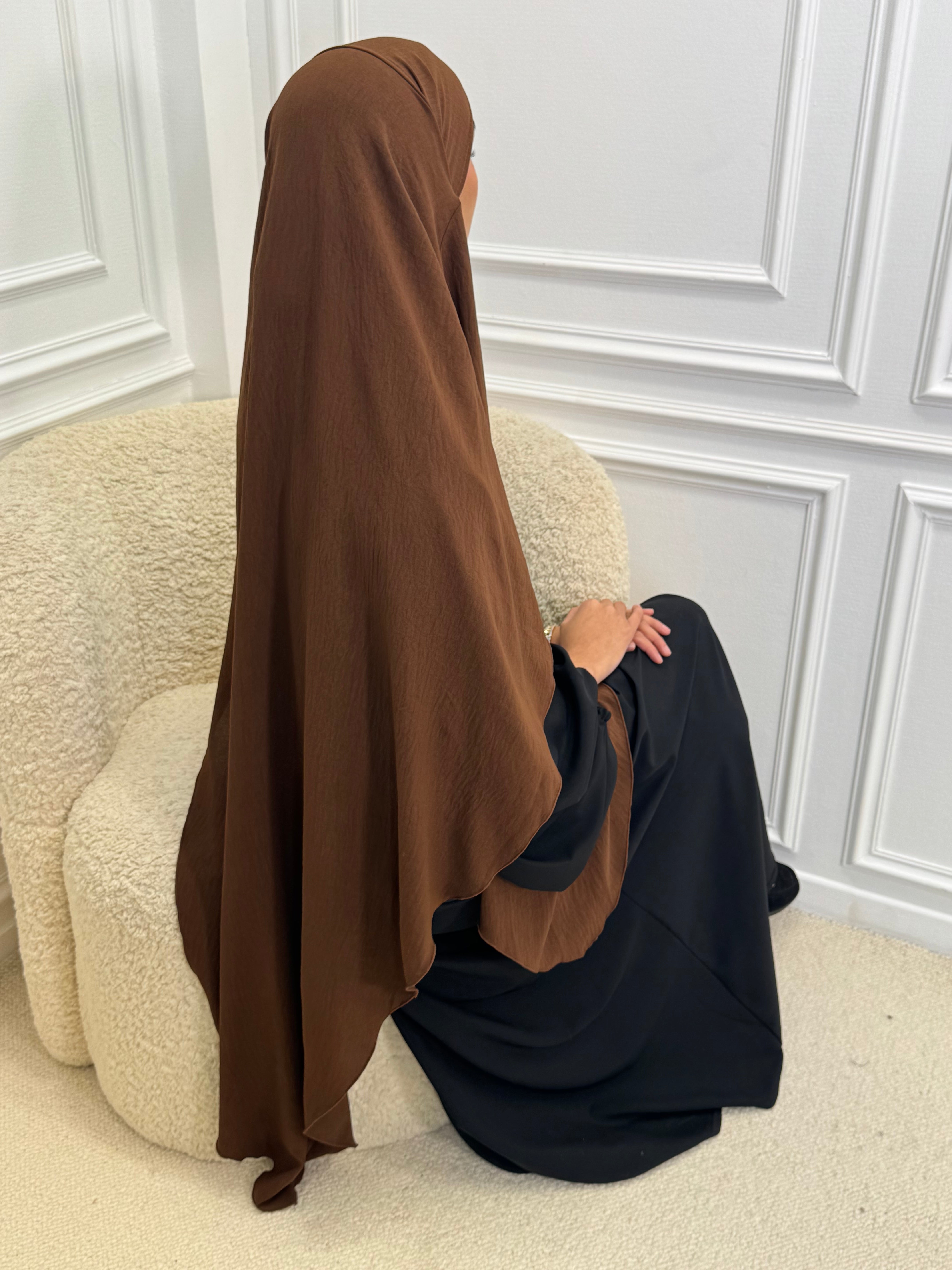 Khimar jazz marron