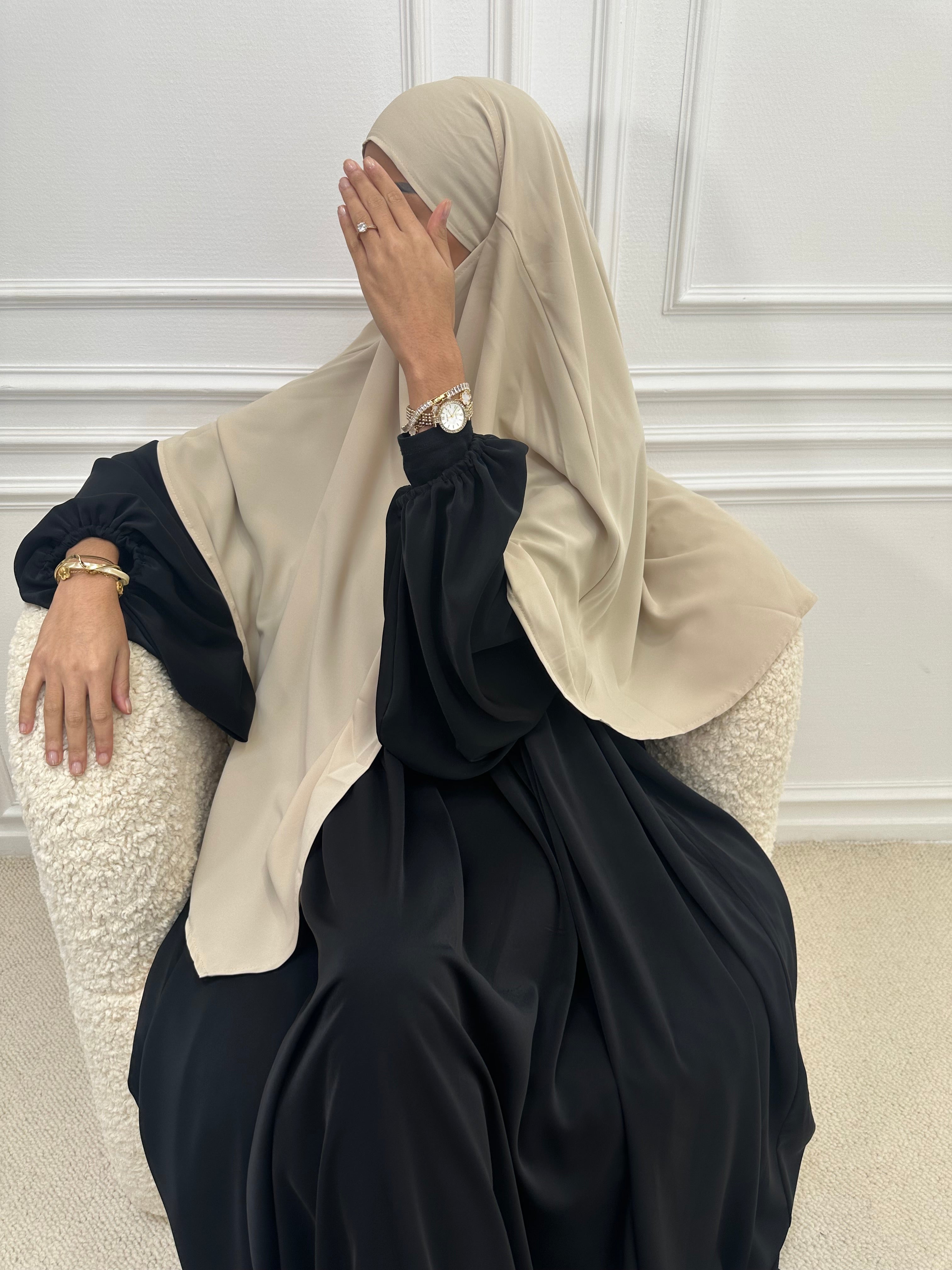 Khimar soie de Médine beige