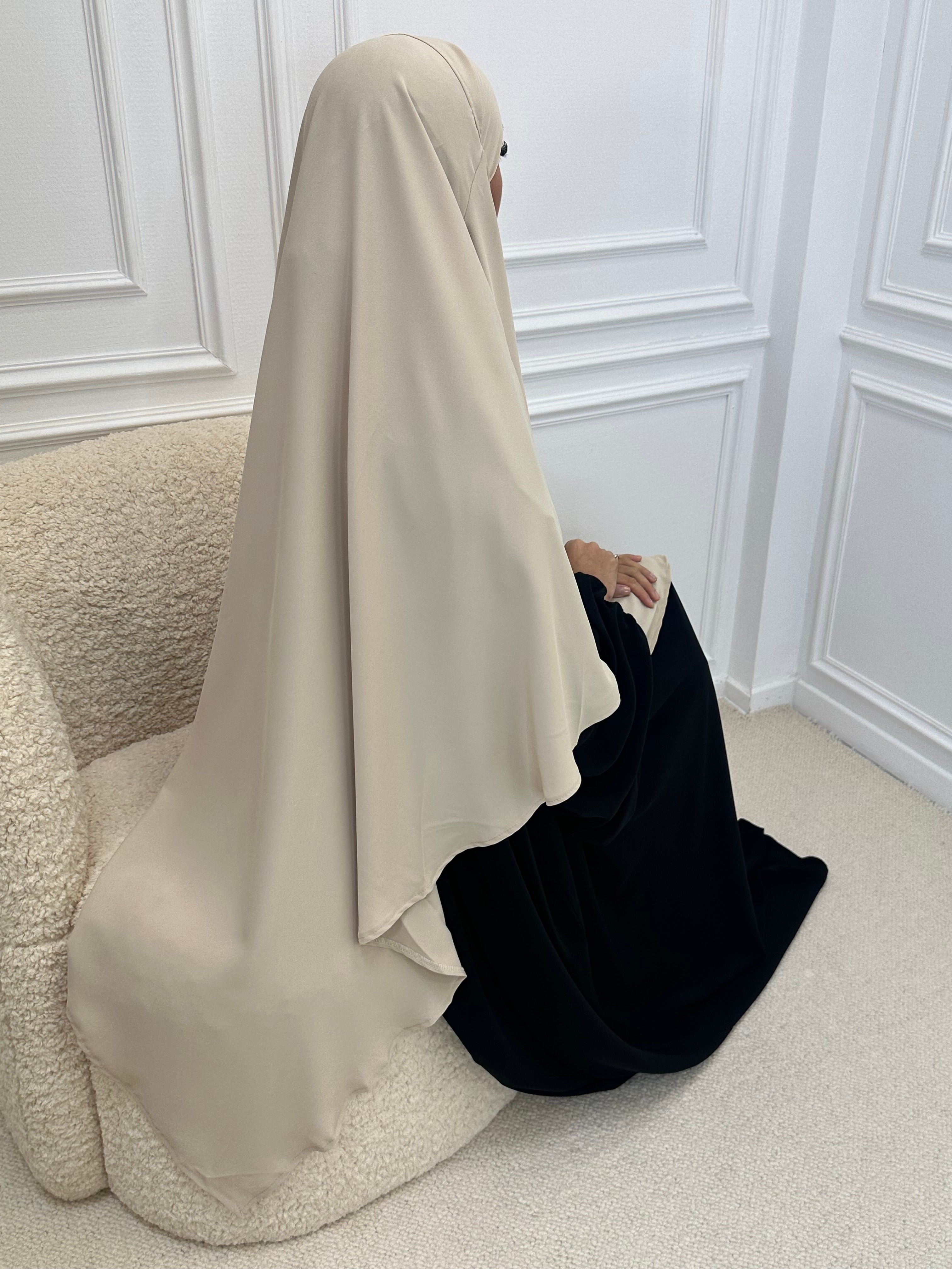 Khimar soie de Médine beige