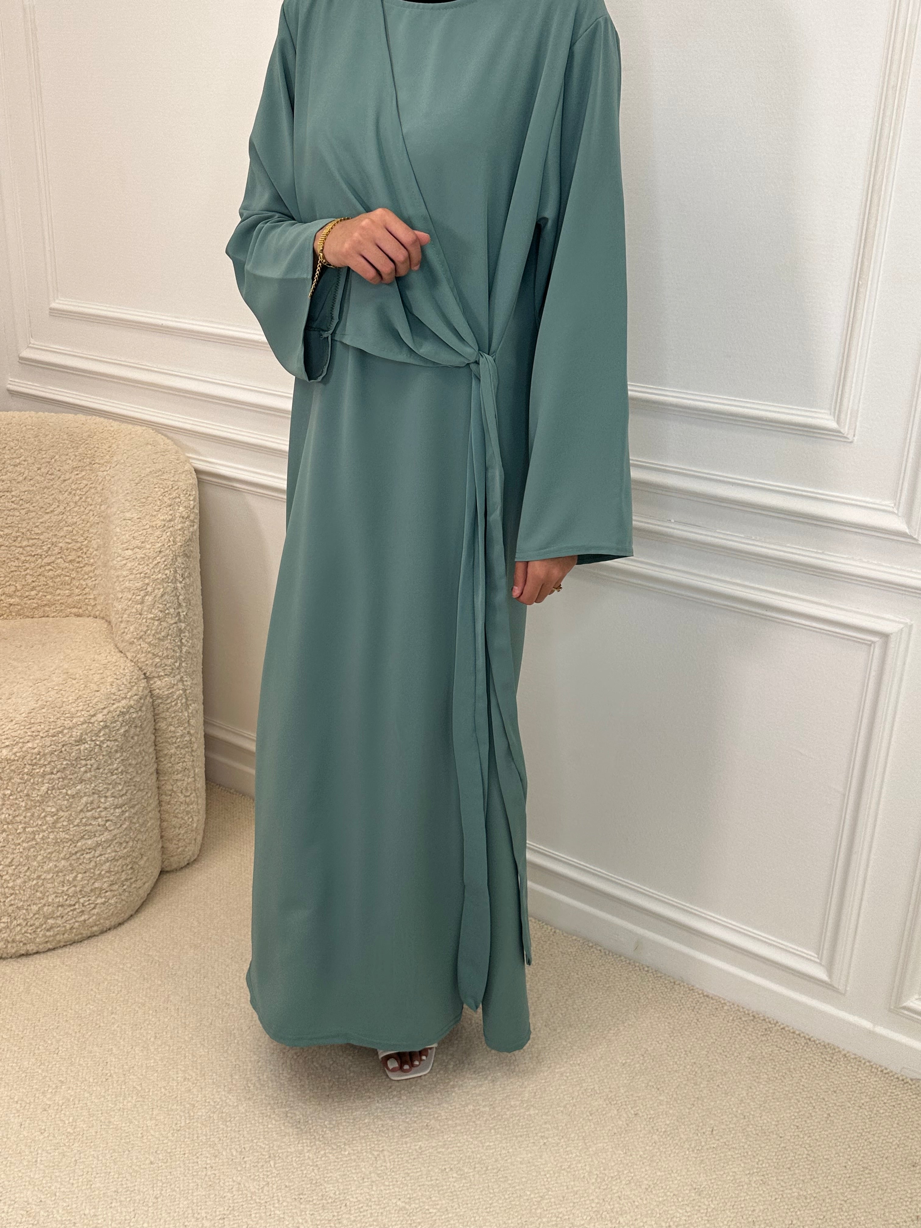 Abaya ASUNTA bleu canard