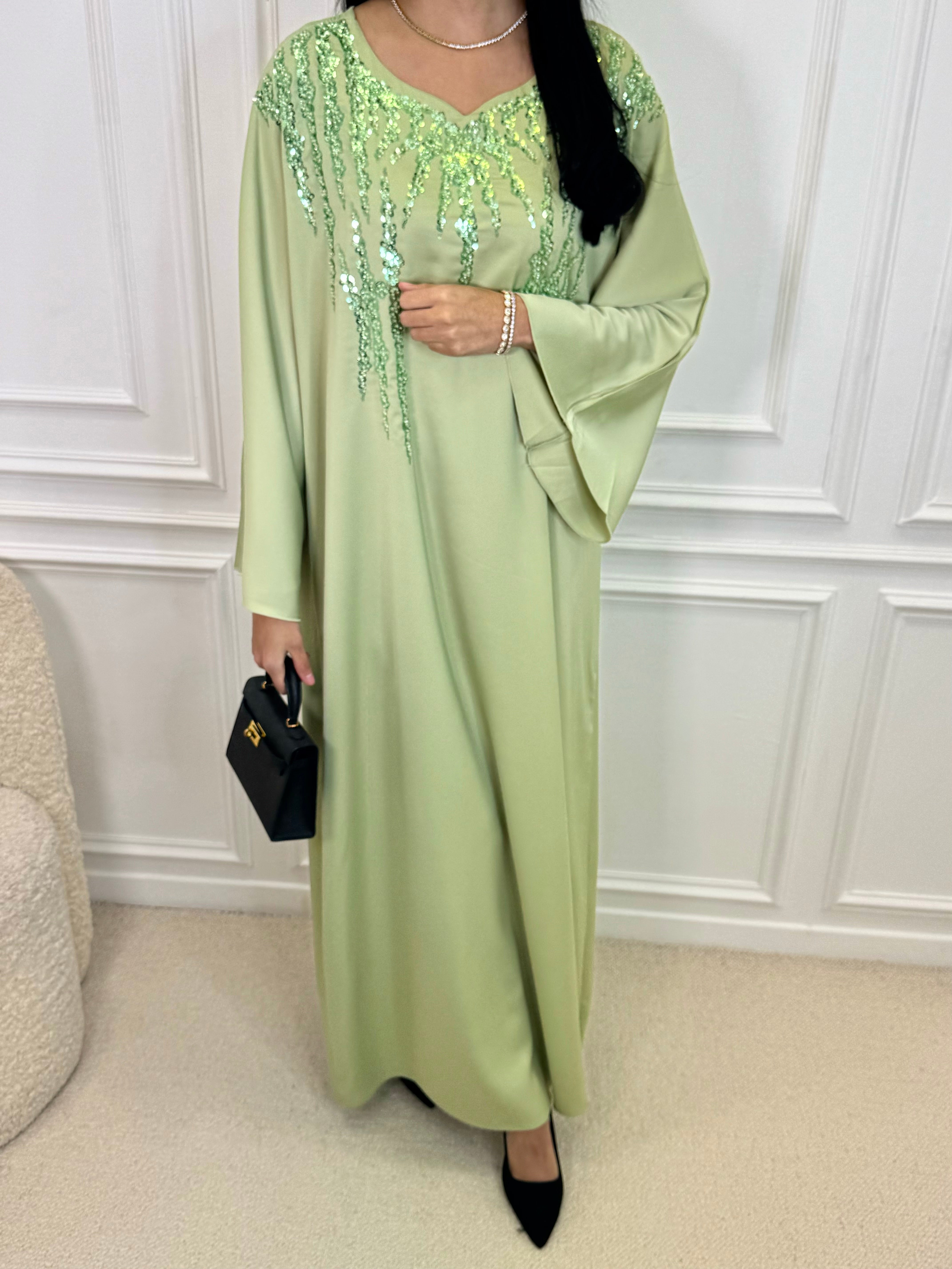 Abaya GLITTER vert