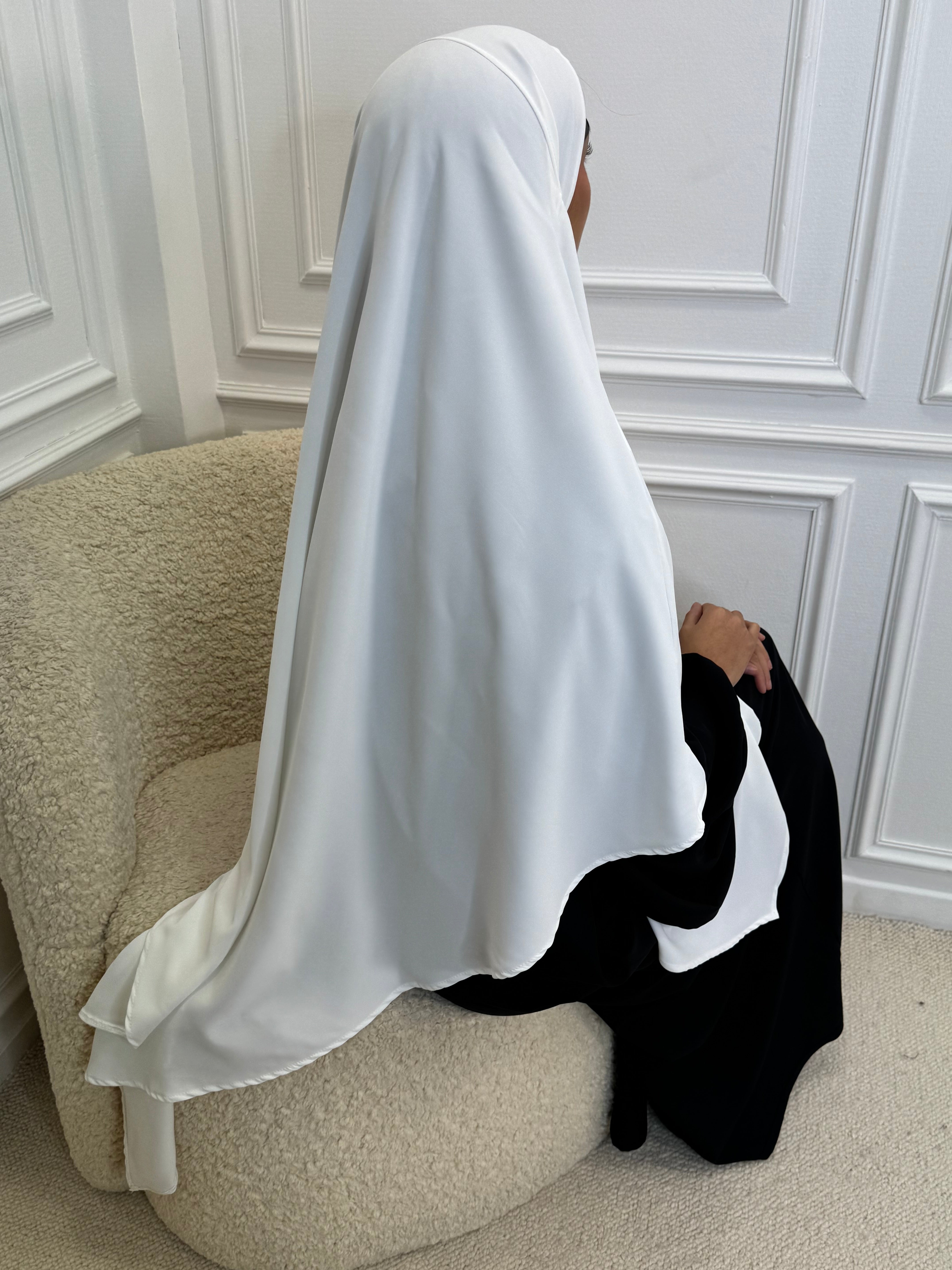 Khimar soie de Médine blanc