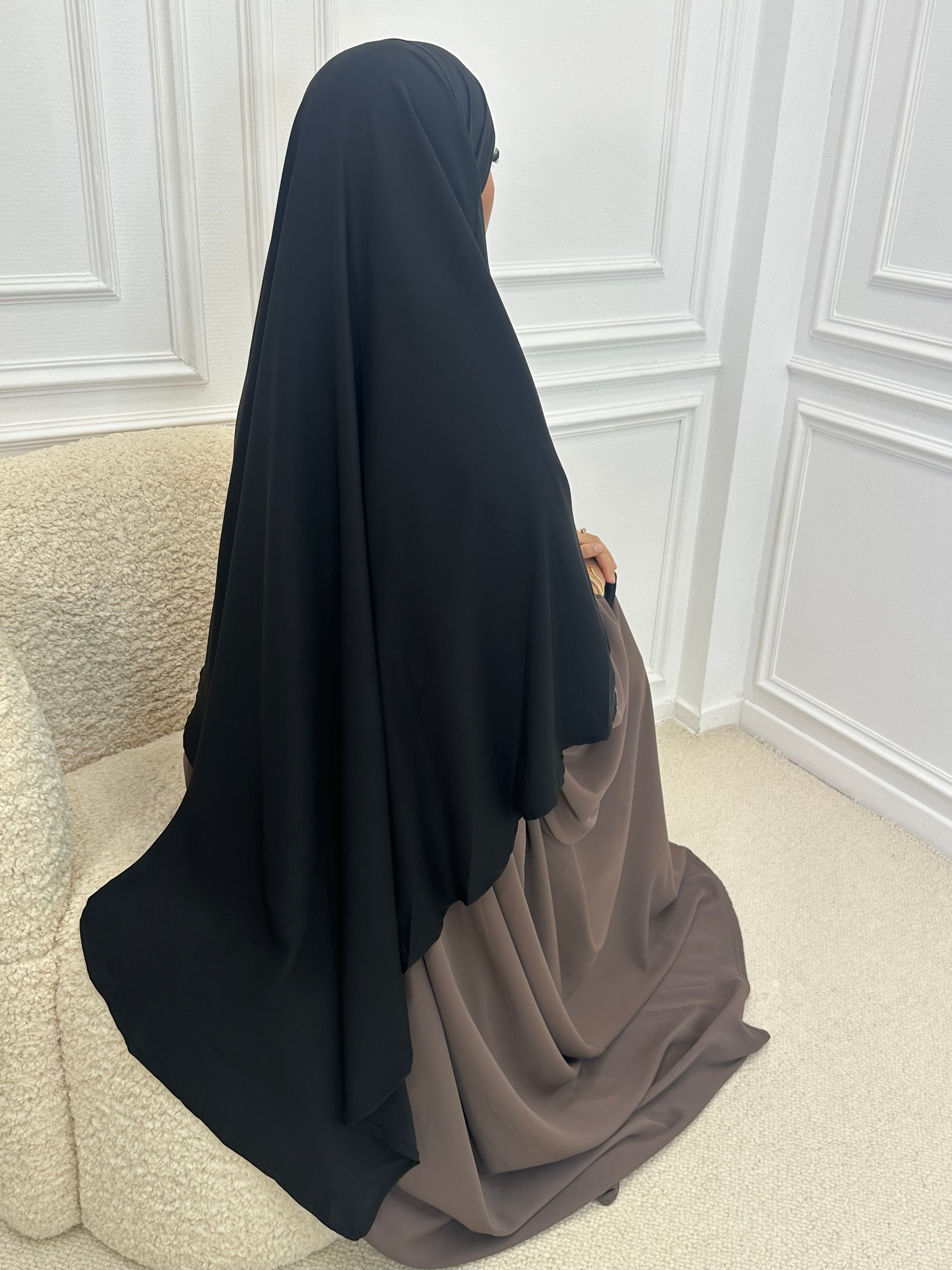 Khimar soie de Médine noir