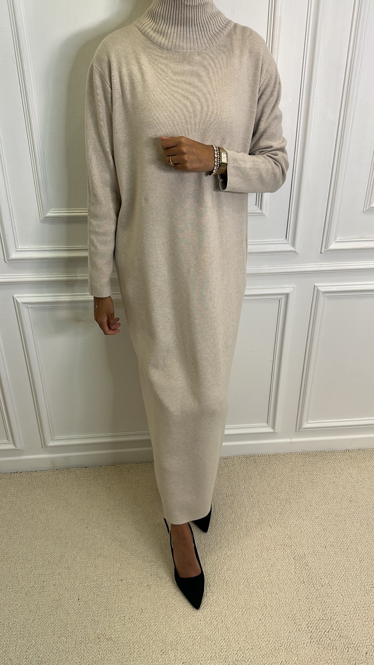 Robe pull LAYNA beige