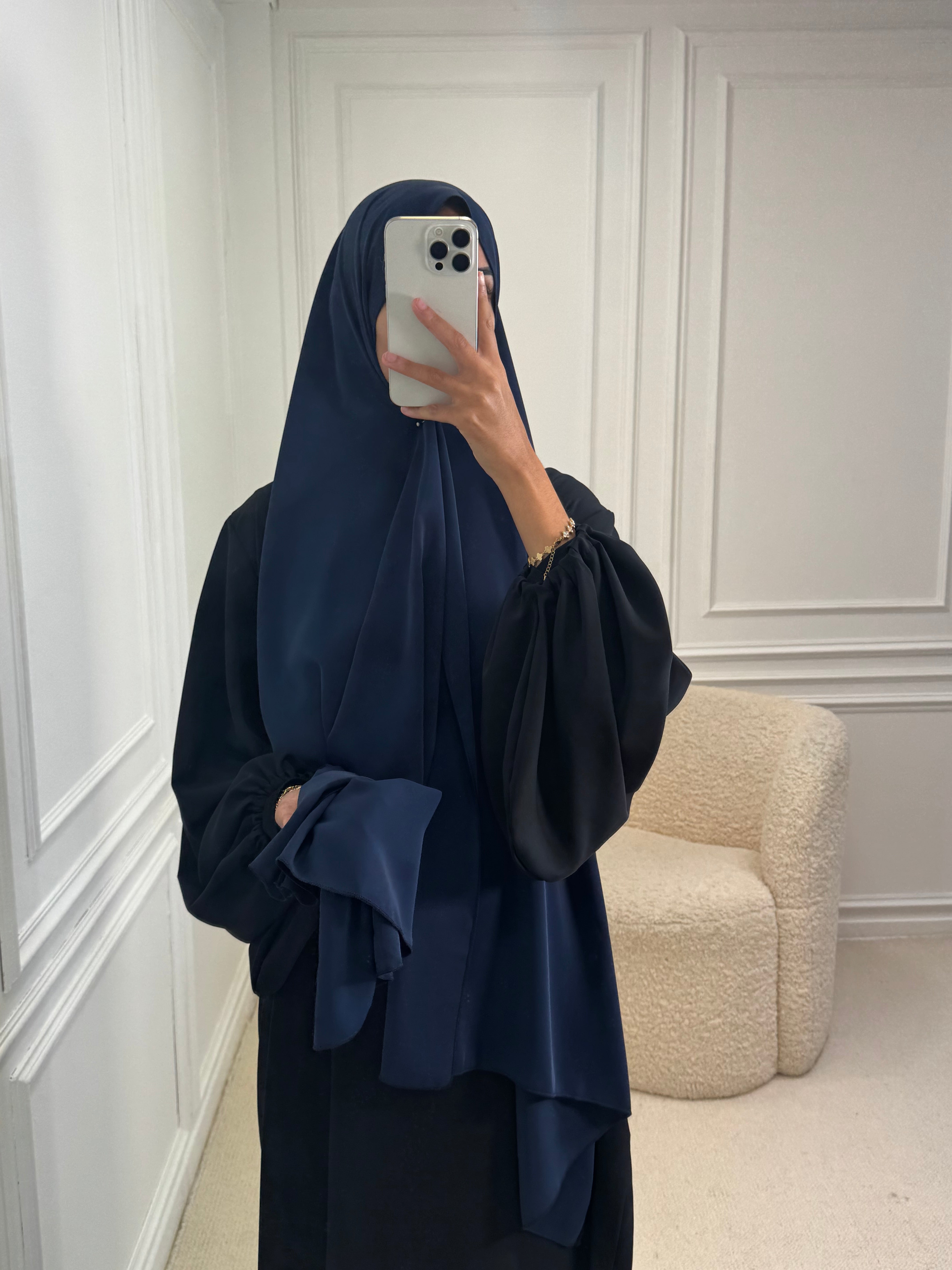 Hijab SOIE DE MÉDINE bleu marine