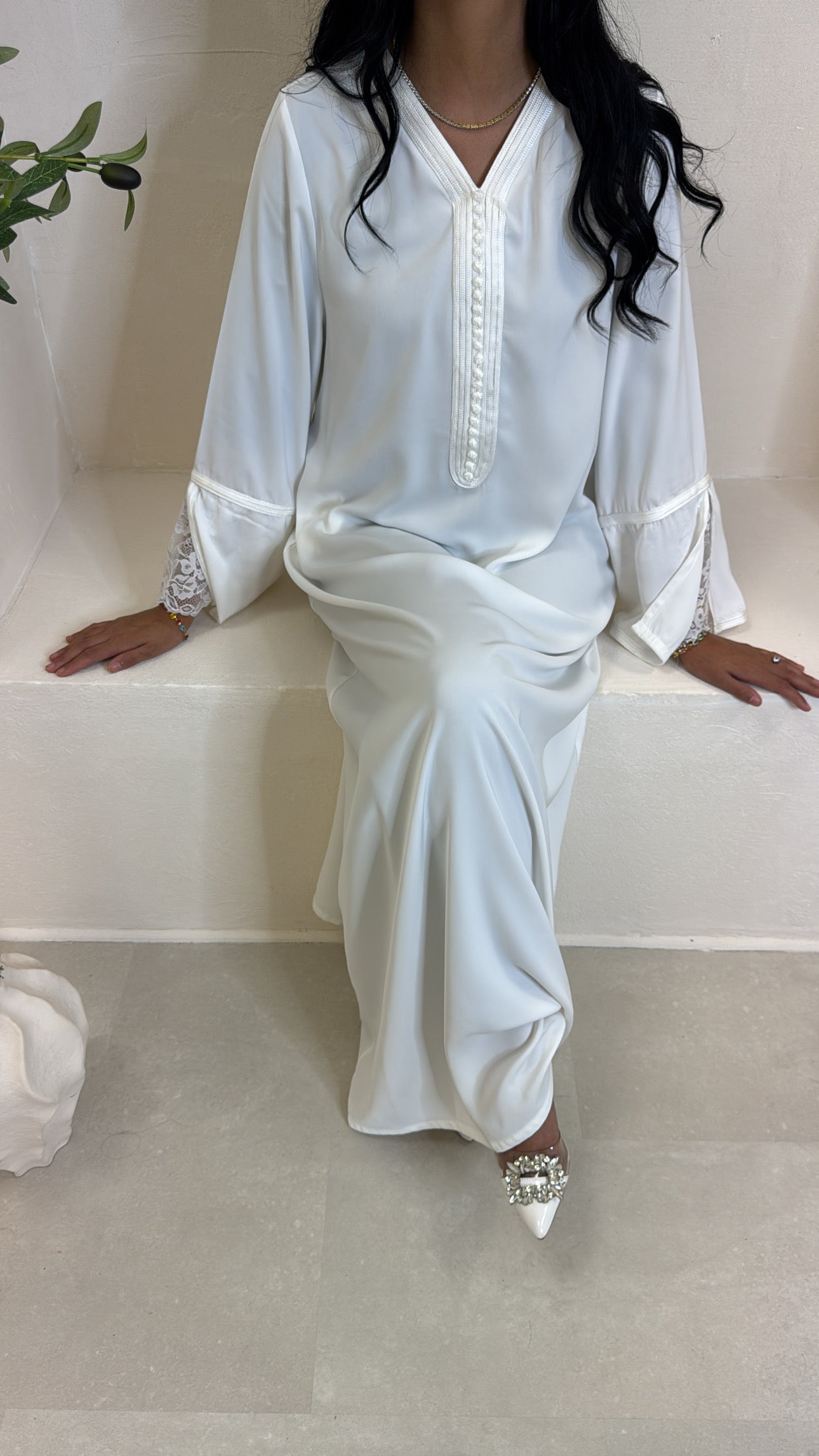 Abaya HENNA blanc