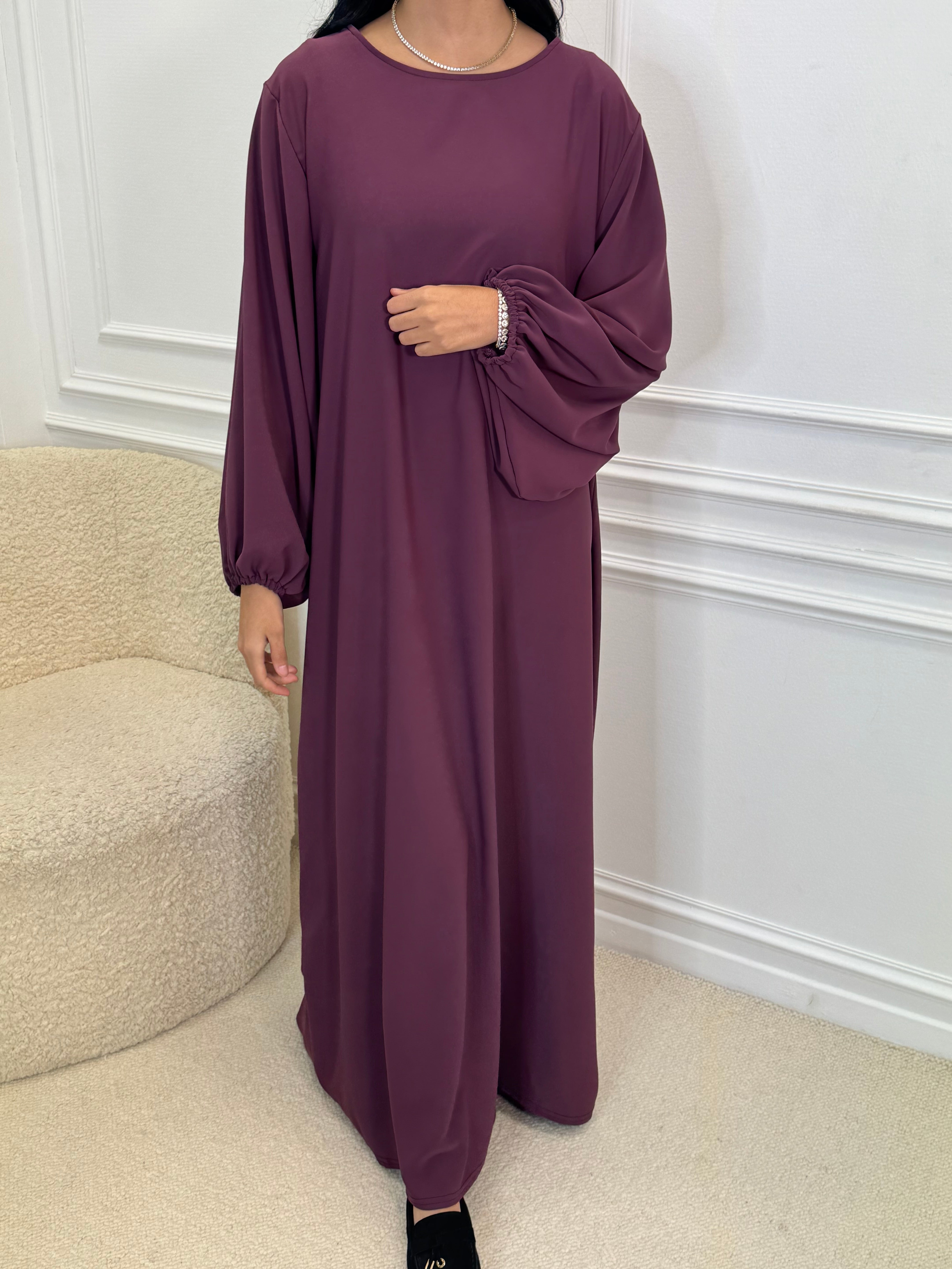 Abaya OUMEIMA prune